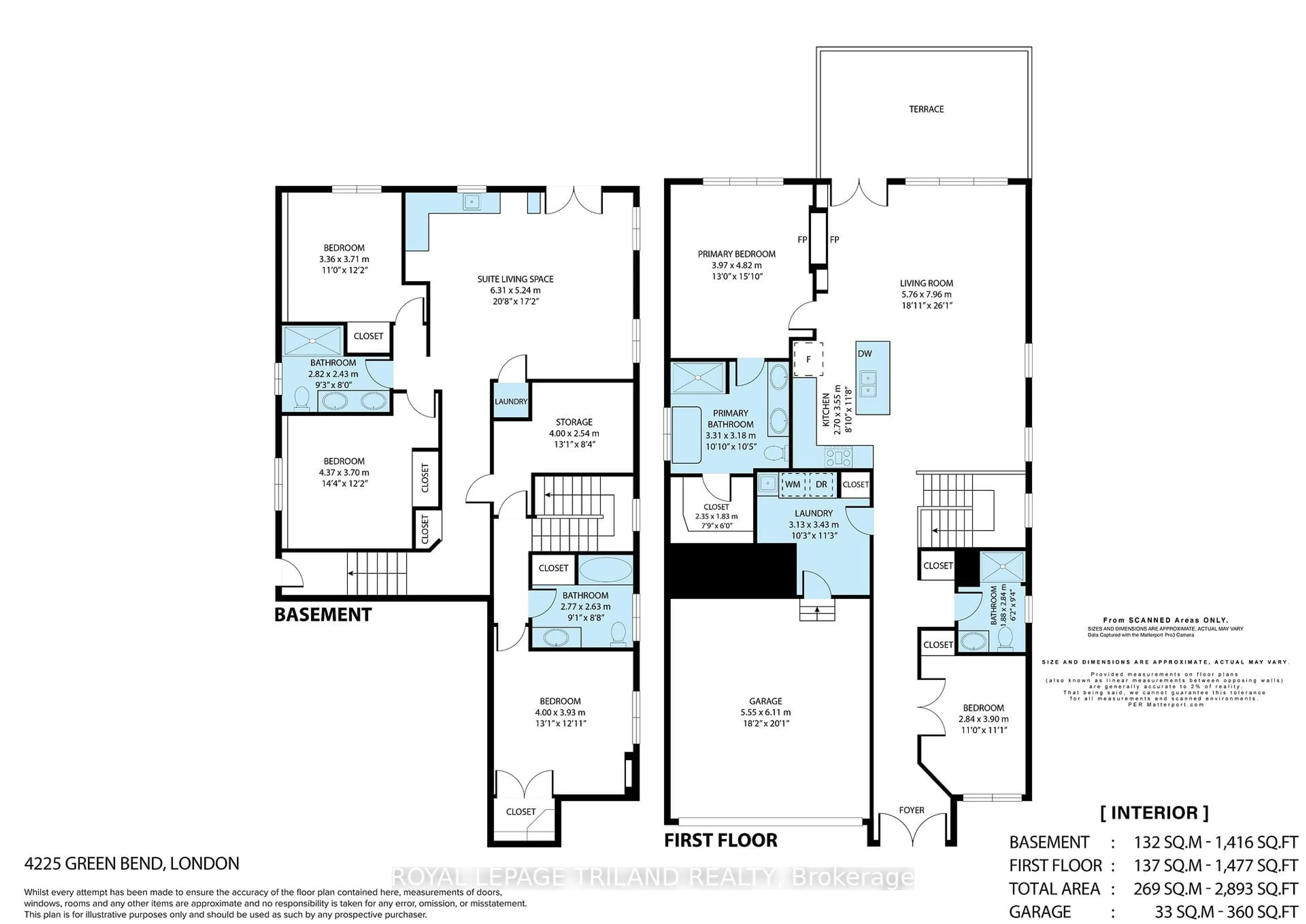 Floor plan for 4225 Green Bend Rd, London South Ontario N6P 1J9