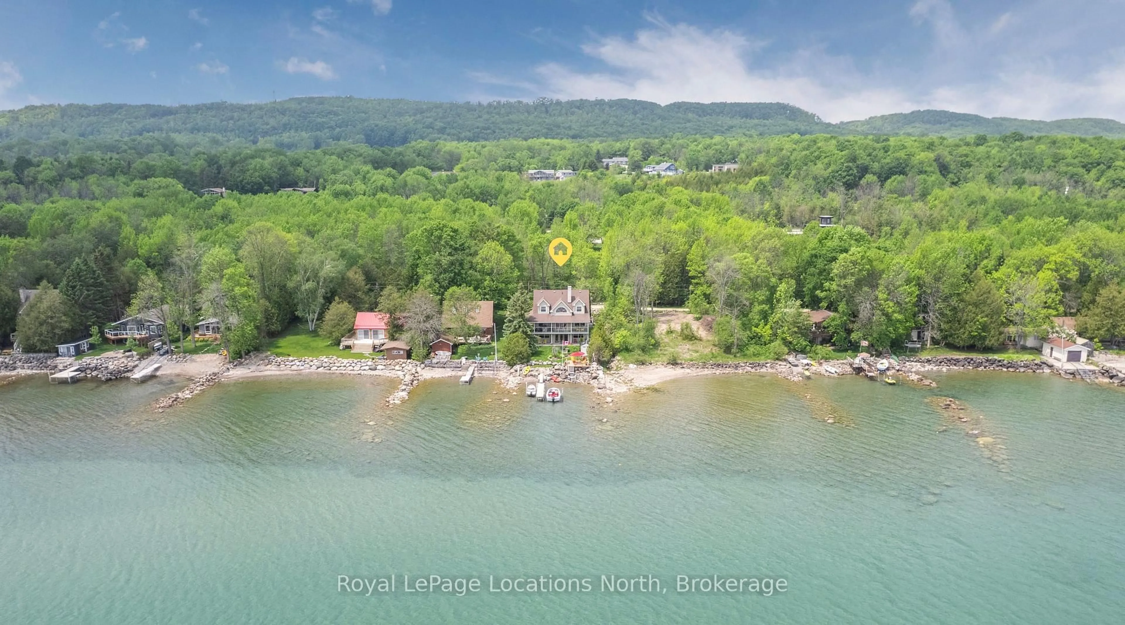 A pic from outside/outdoor area/front of a property/back of a property/a pic from drone, water/lake/river/ocean view for 261 Cedar Ave, Meaford Ontario N4L 1W5