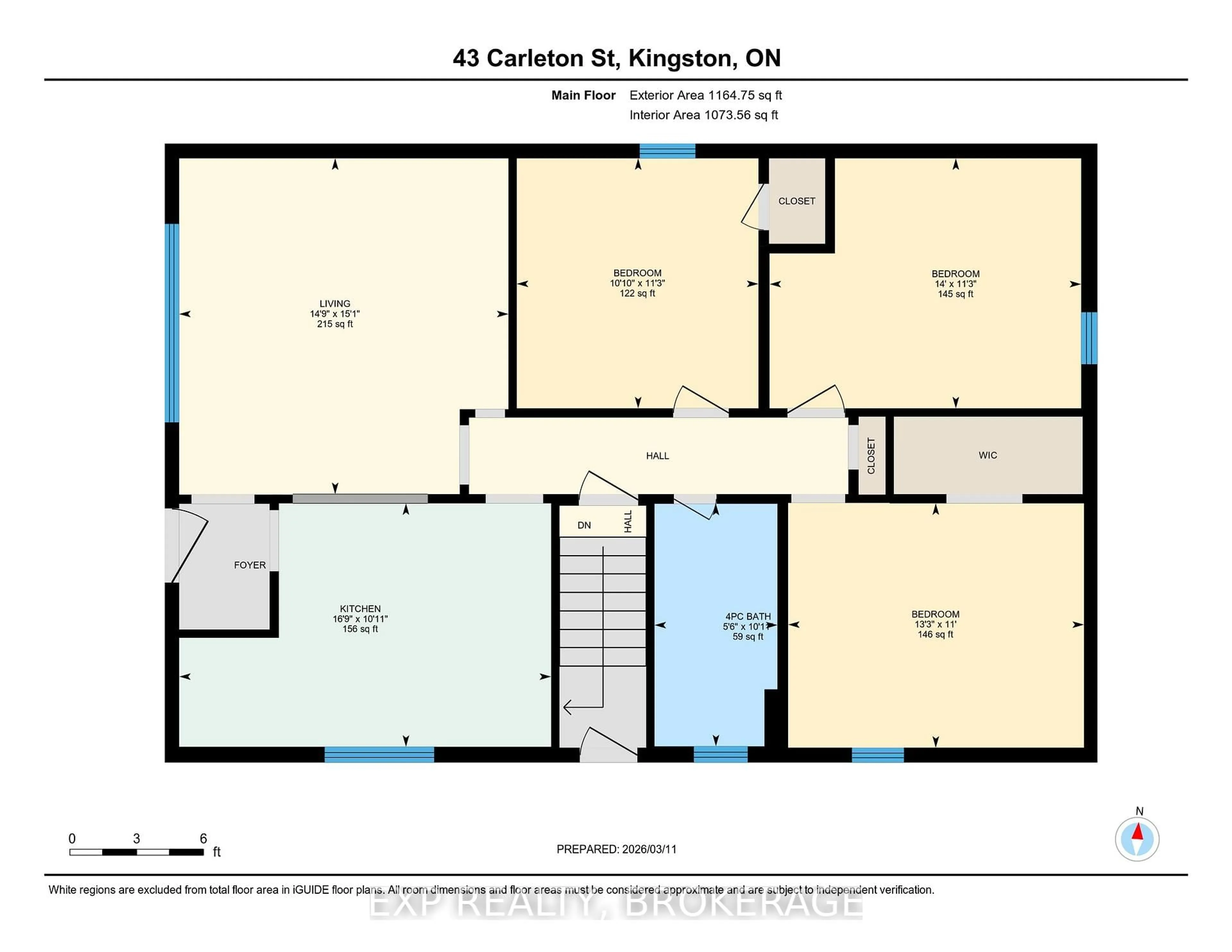 Floor plan for 43 CARLETON St, Kingston Ontario K7K 4E7