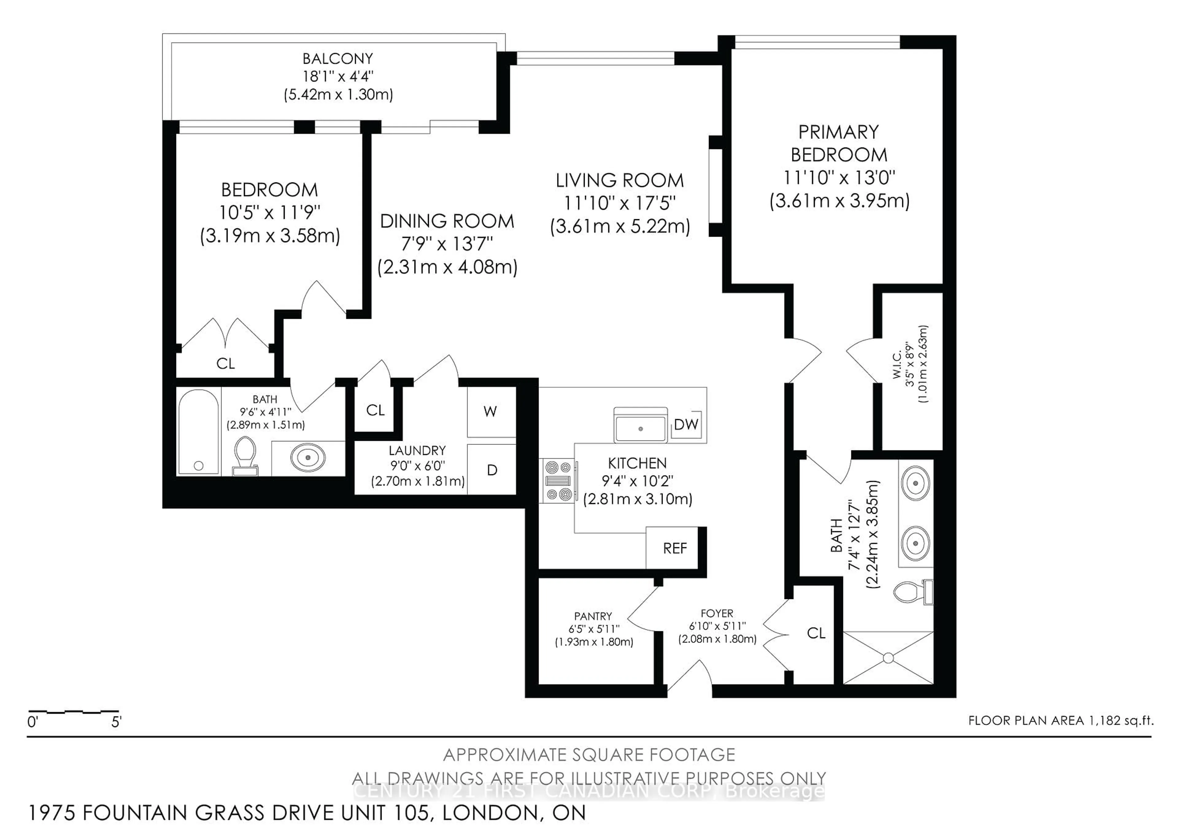 Floor plan for 1975 Fountain Grass Dr #105, London South Ontario N6K 4P9