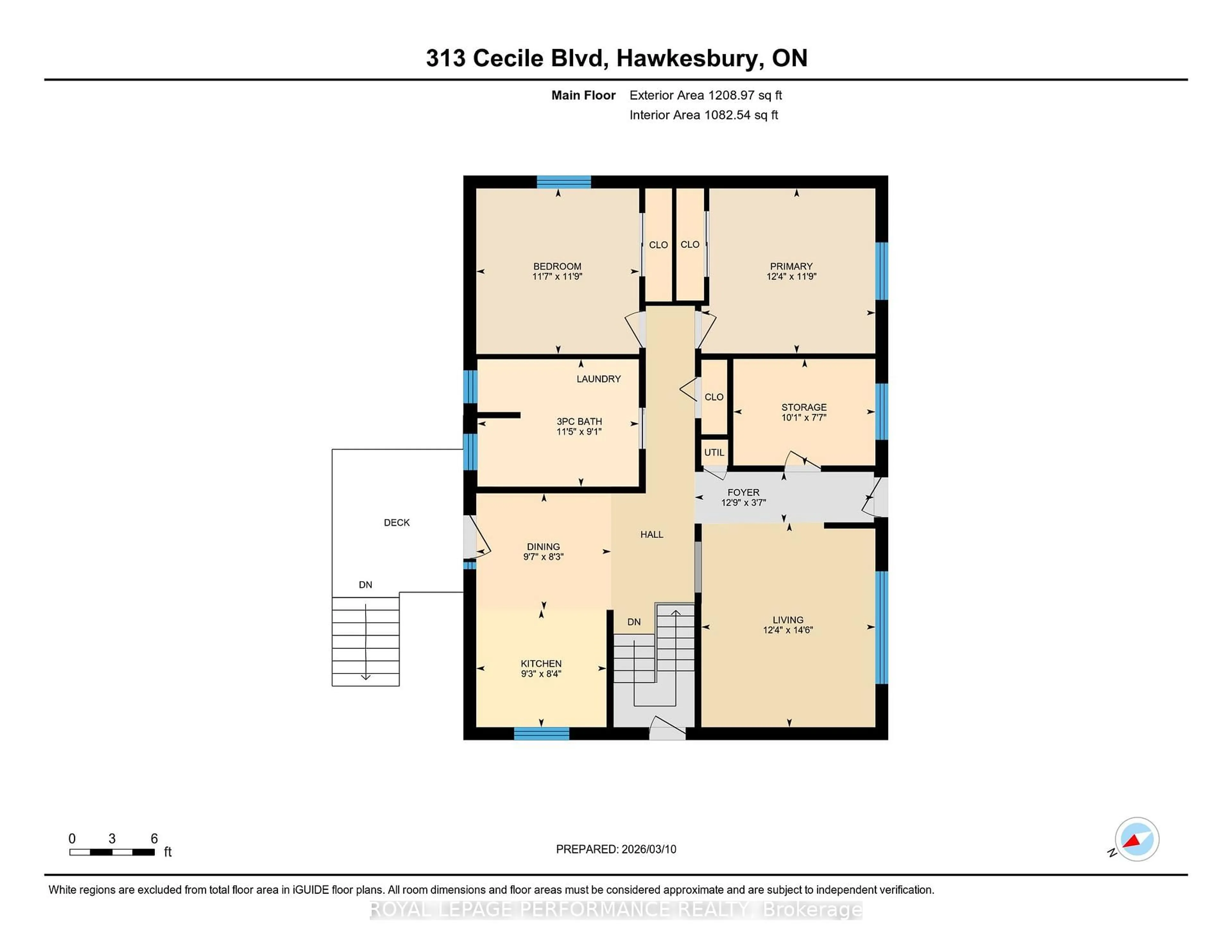 Floor plan for 313 Cecile Blvd, Hawkesbury Ontario K6A 1N7