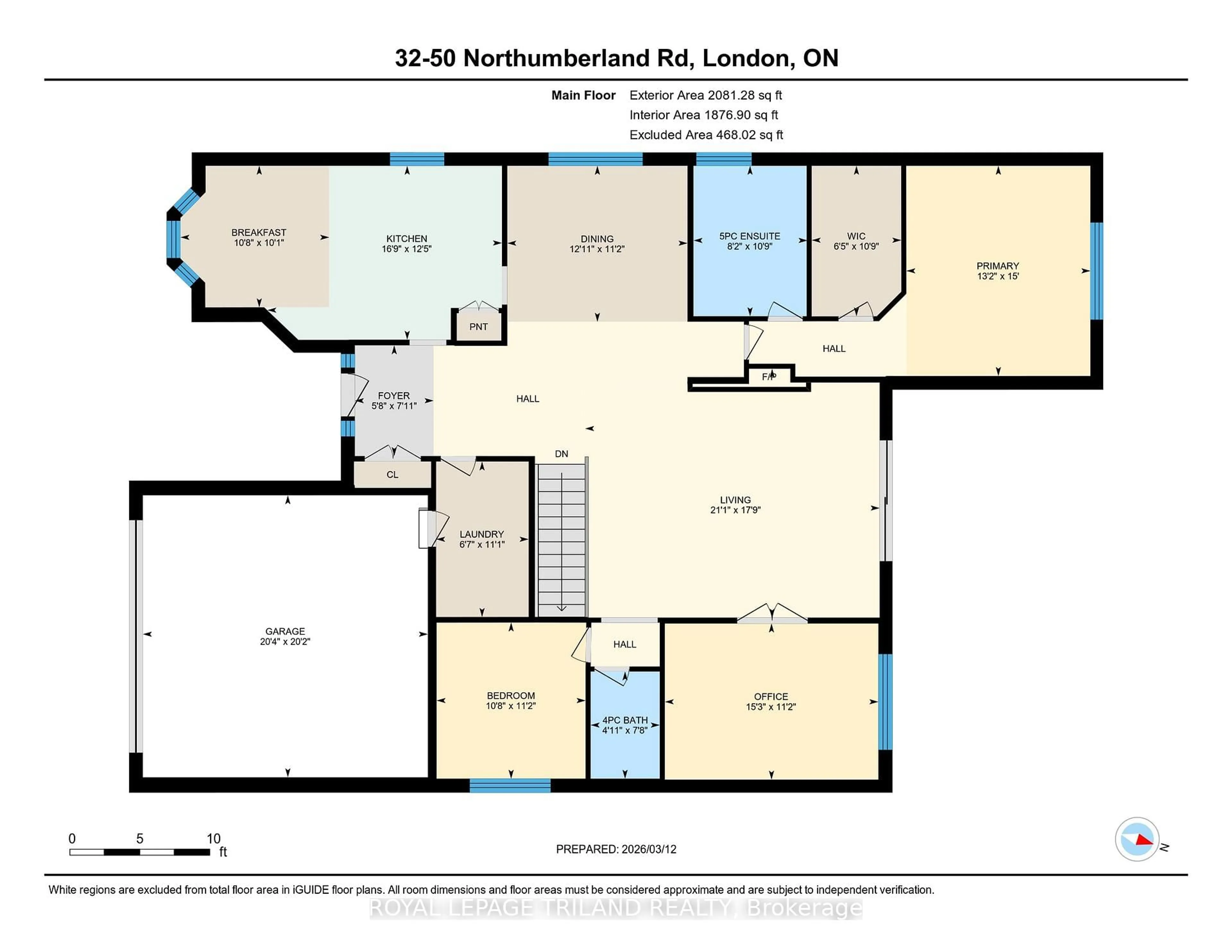 Floor plan for 50 NORTHUMBERLAND Rd #32, London North Ontario N6H 5J2