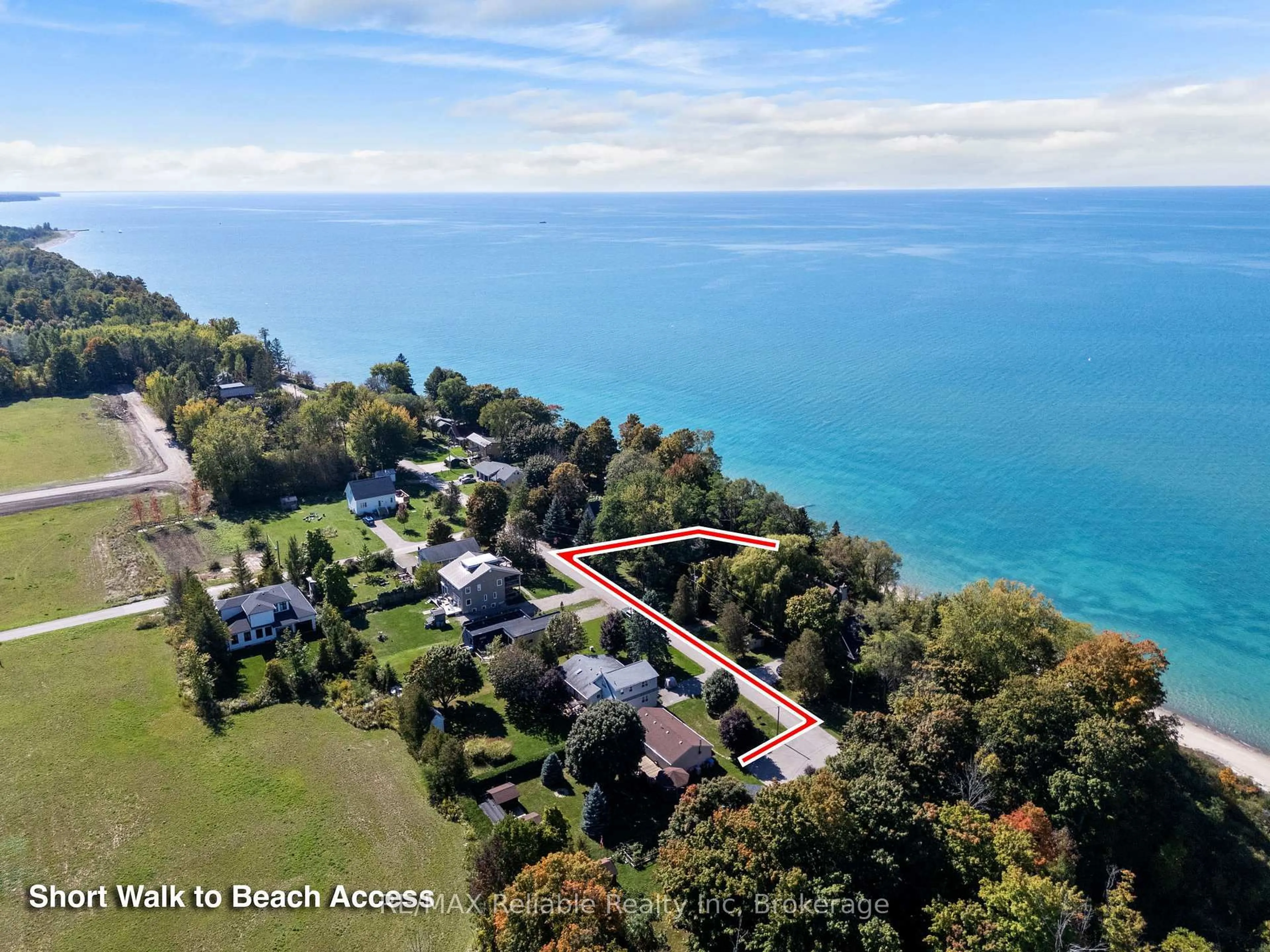 A pic from outside/outdoor area/front of a property/back of a property/a pic from drone, water/lake/river/ocean view for 77556 Melena Dr, Bluewater Ontario N0M 1G0