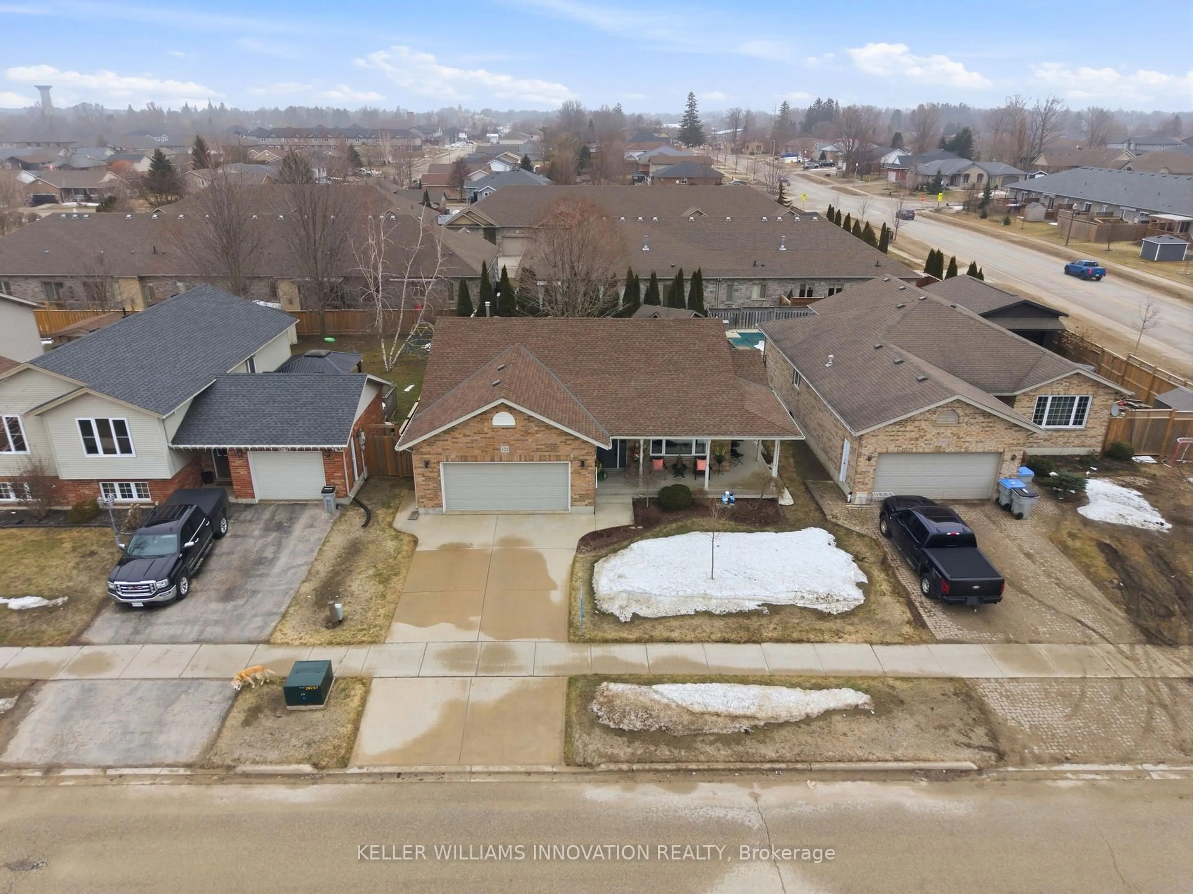 A pic from outside/outdoor area/front of a property/back of a property/a pic from drone, street for 125 Donegan St, North Perth Ontario N4W 3V5
