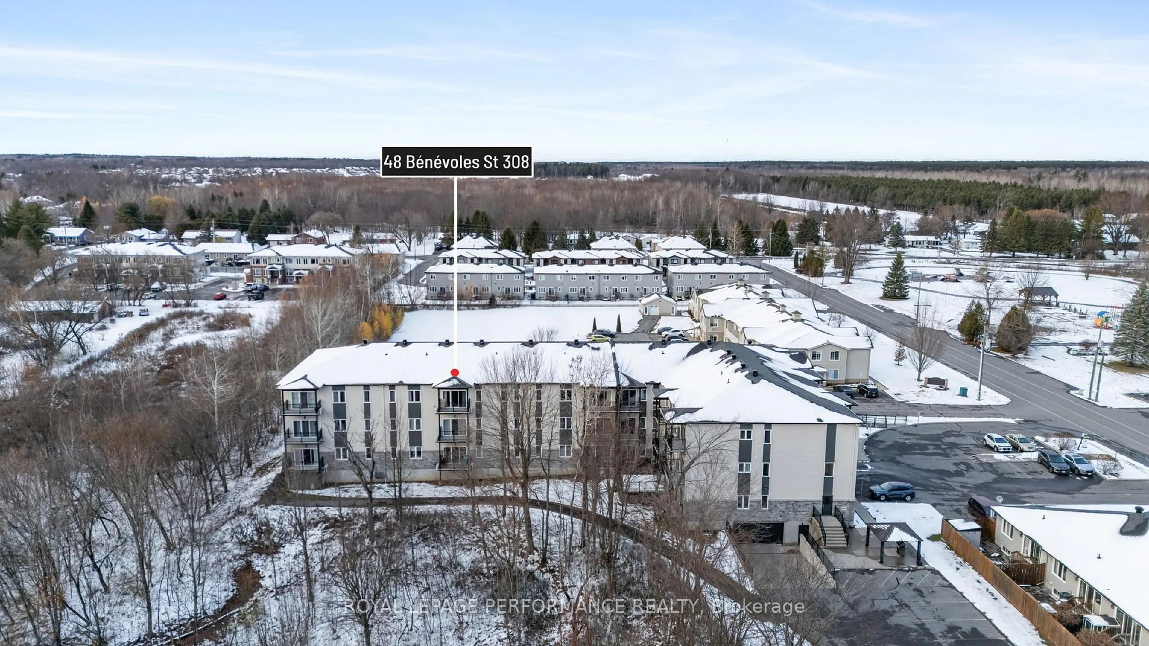 A pic from outside/outdoor area/front of a property/back of a property/a pic from drone, building for 48 Des Benevoles St #308, The Nation Ontario K0A 2M0
