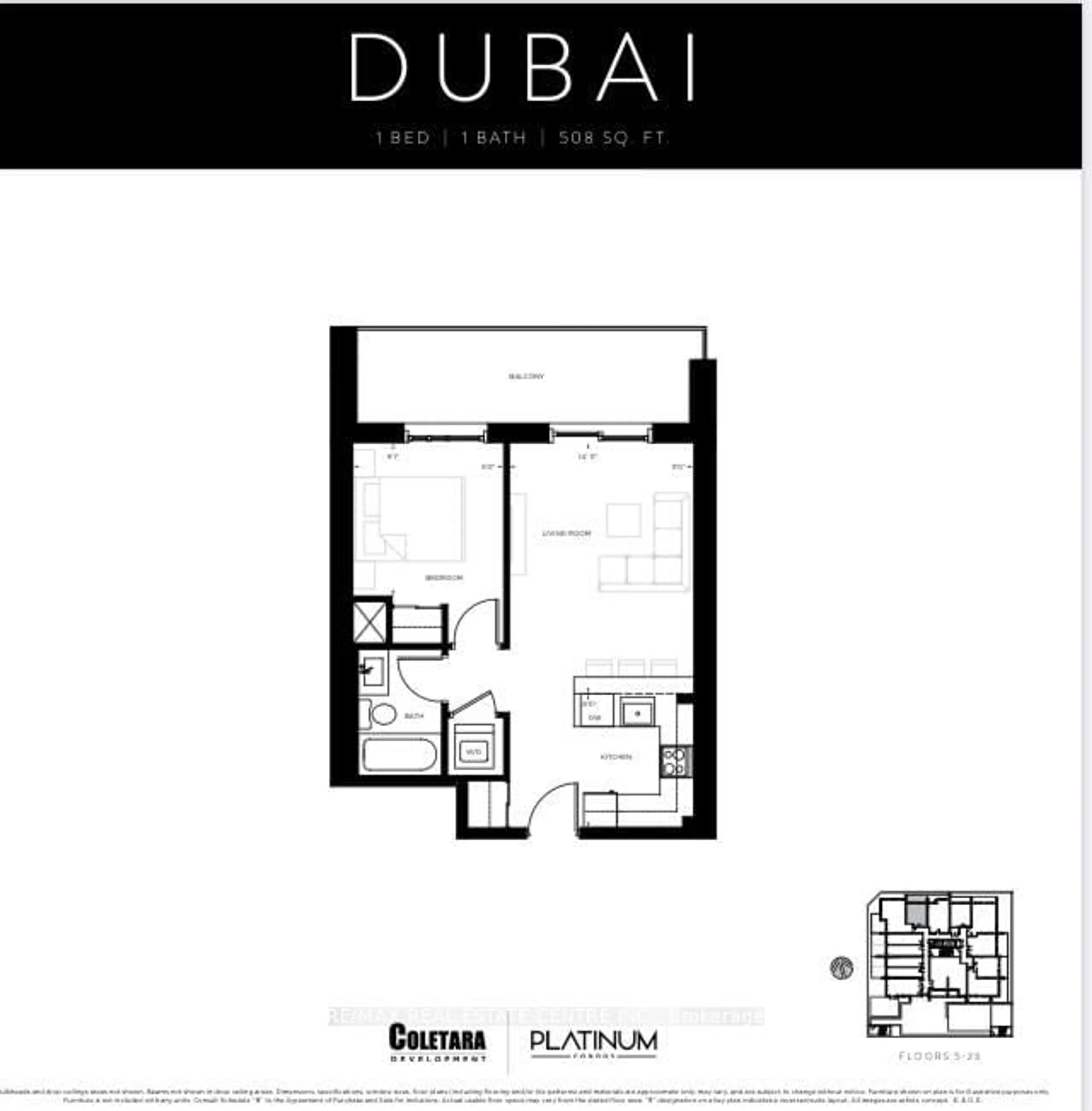 Floor plan for 15 Queen St #2008, Hamilton Ontario L8P 0C6