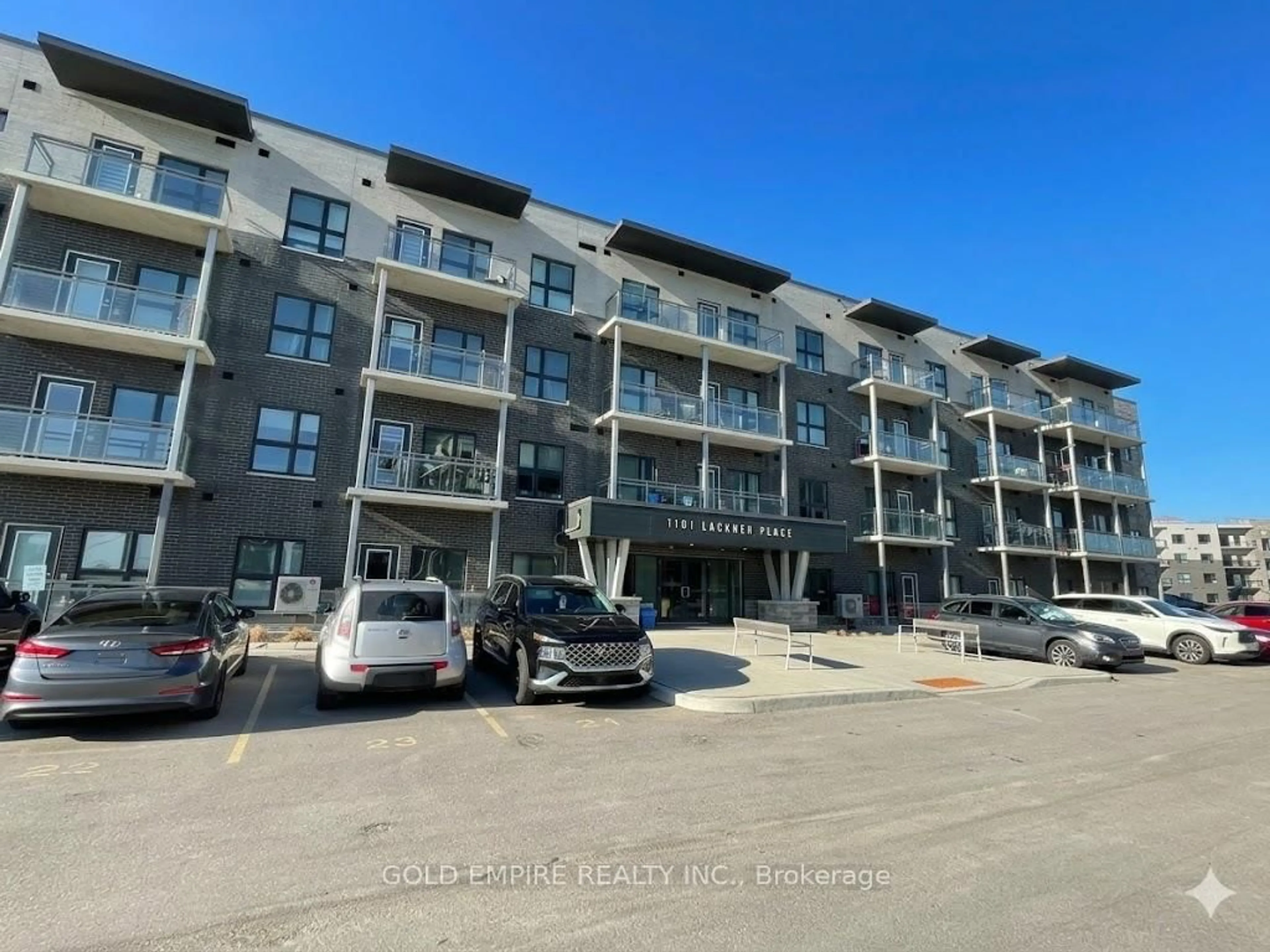 A pic from outside/outdoor area/front of a property/back of a property/a pic from drone, unknown for 1101 Lackner Place Pl #105, Kitchener Ontario N2A 0L3