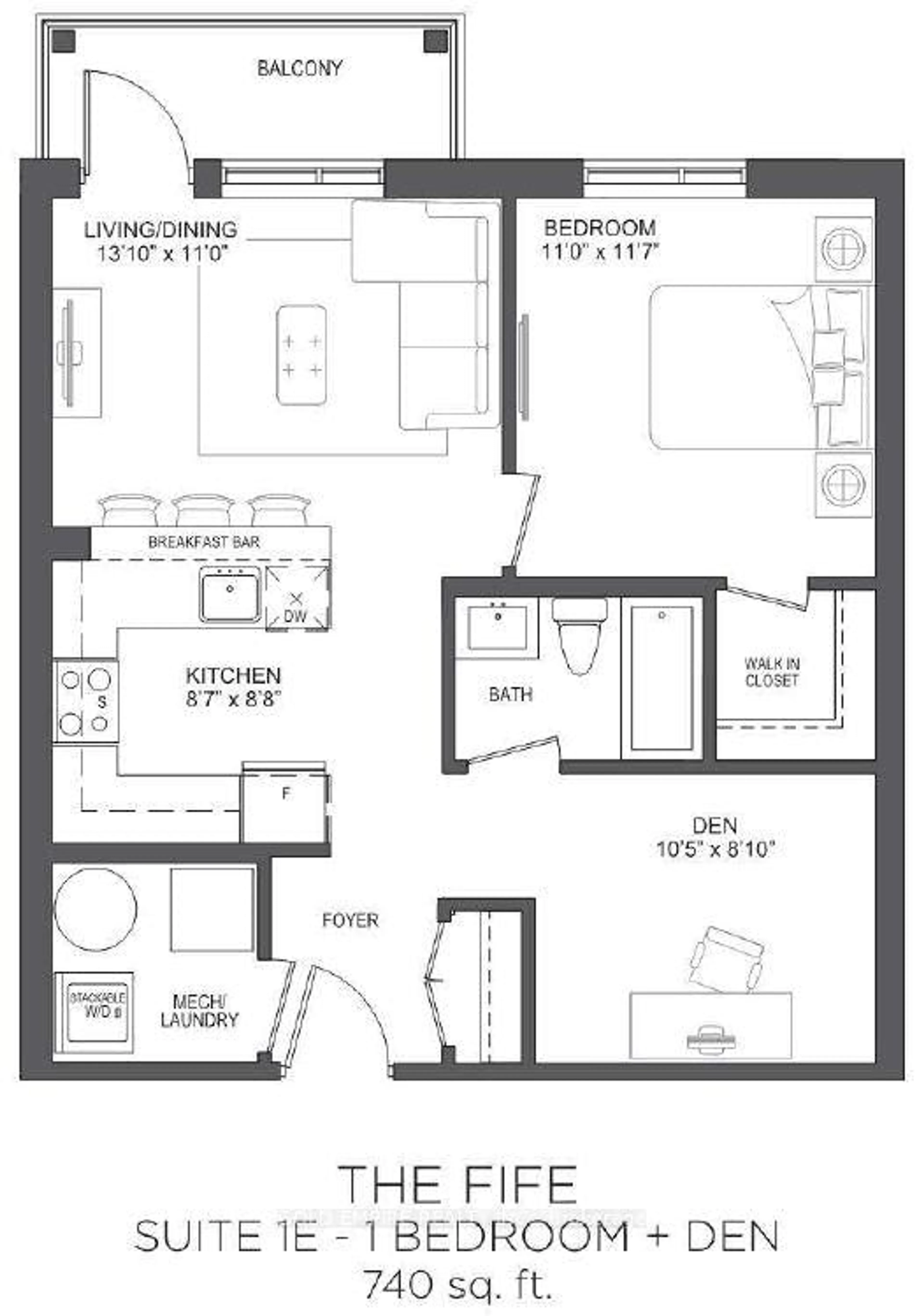 Floor plan for 1101 Lackner Place Pl #105, Kitchener Ontario N2A 0L3