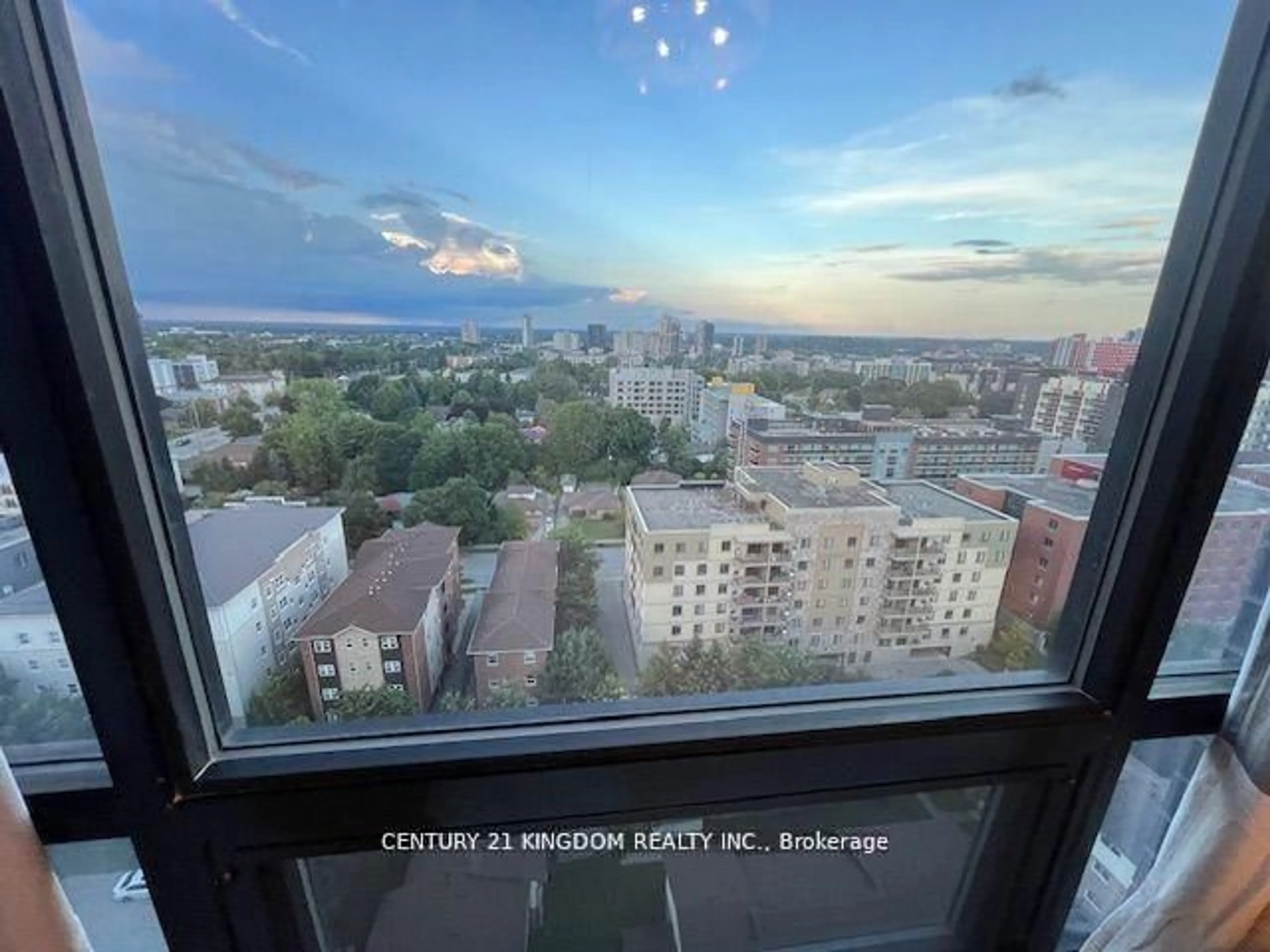 Balcony in the apartment, city buildings view from balcony for 145 Columbia St #1733, Waterloo Ontario L7S 1G4