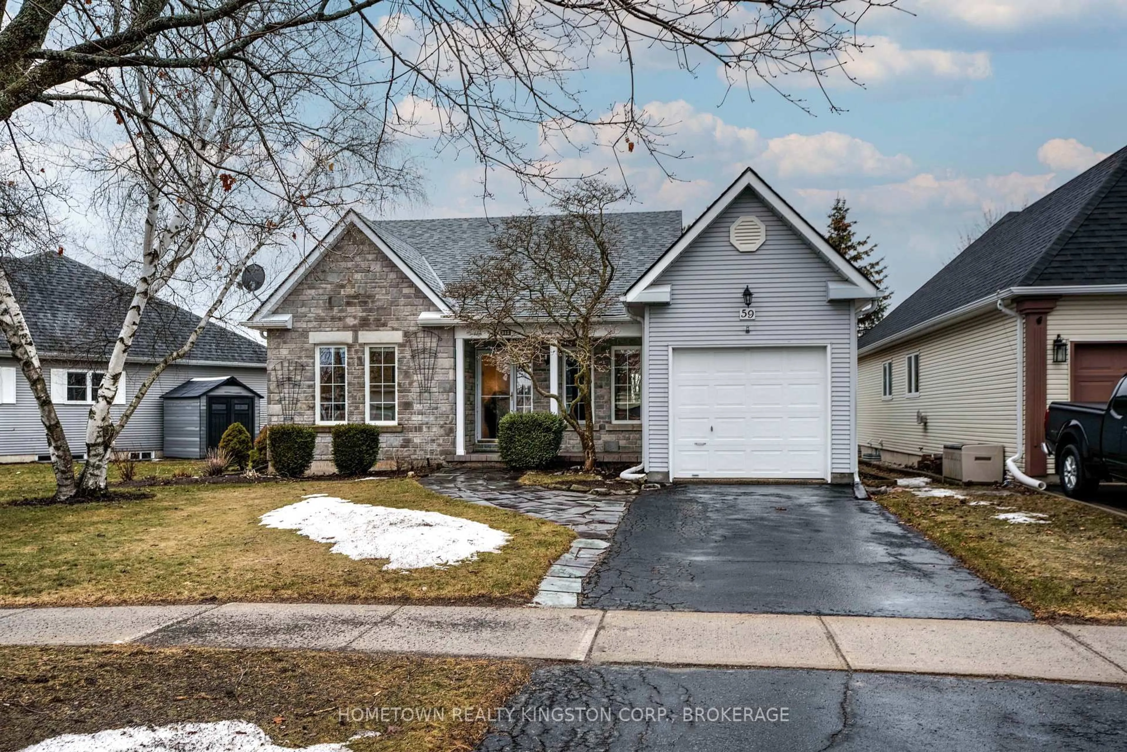 Home with brick exterior material, street for 59 Abbey Dawn Dr, Bath Ontario K0H 1G0