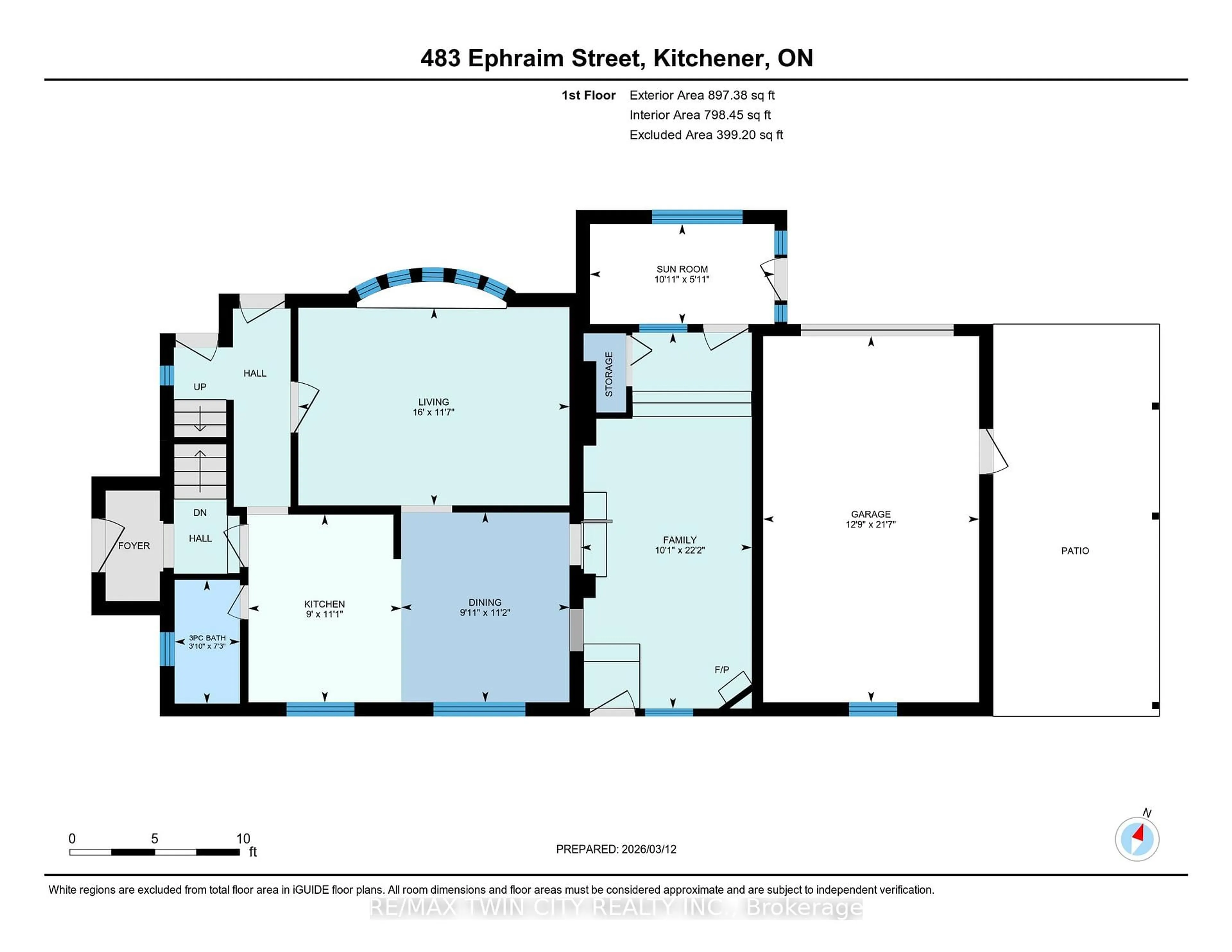 Floor plan for 483 Ephraim St, Waterloo Ontario N2B 2C5