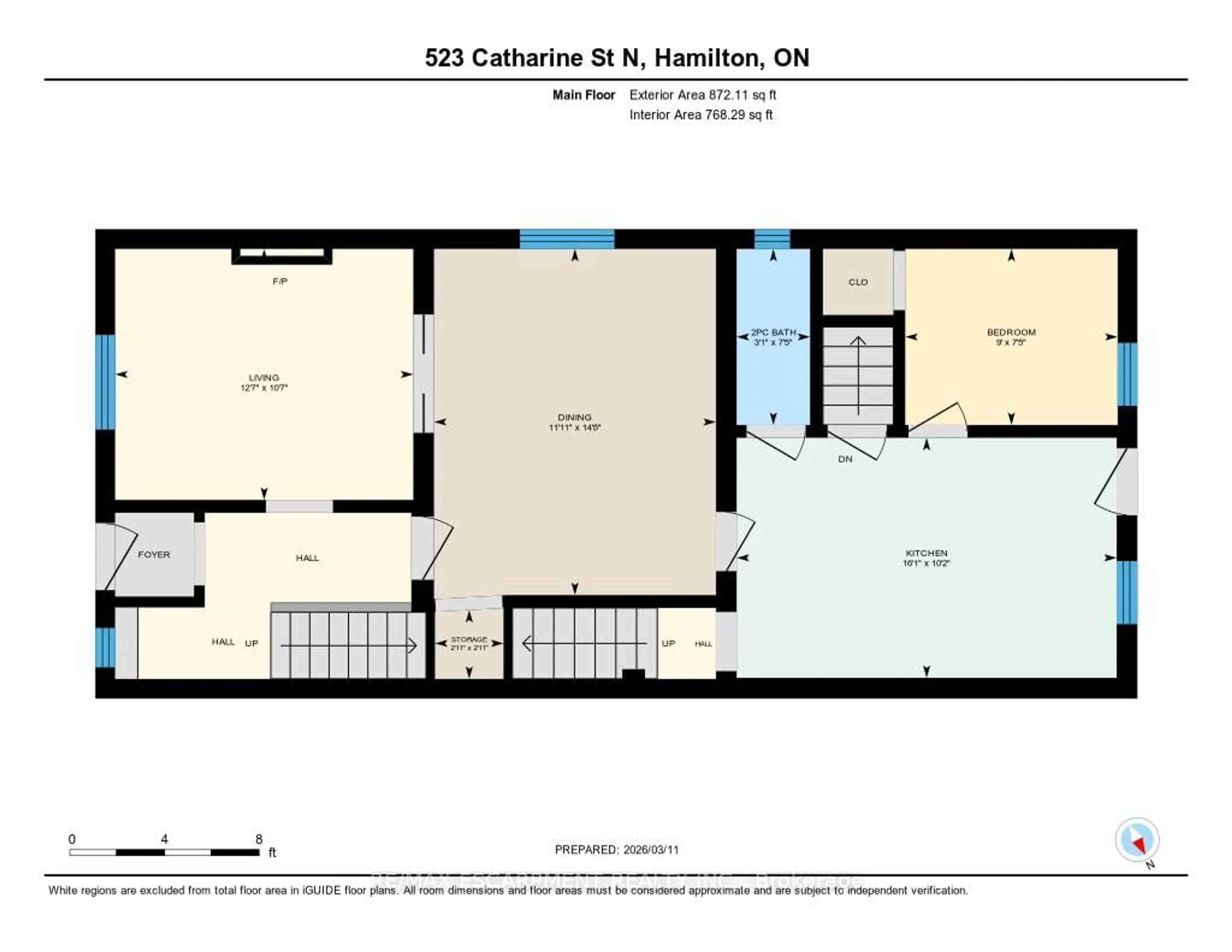 Floor plan for 523 Catharine St, Hamilton Ontario L8L 4V3