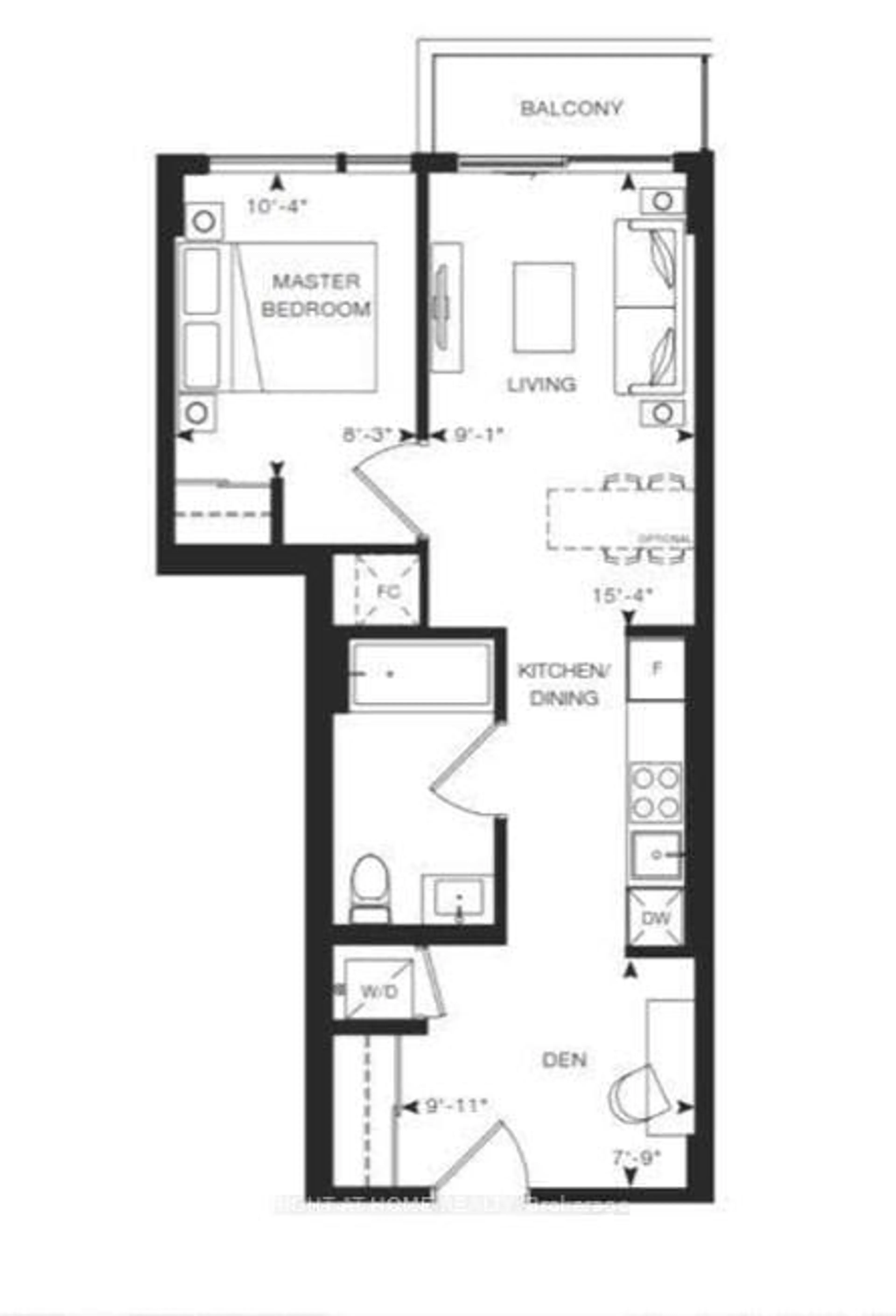 Floor plan for 1 Jarvis St #1111, Hamilton Ontario L8R 0A8