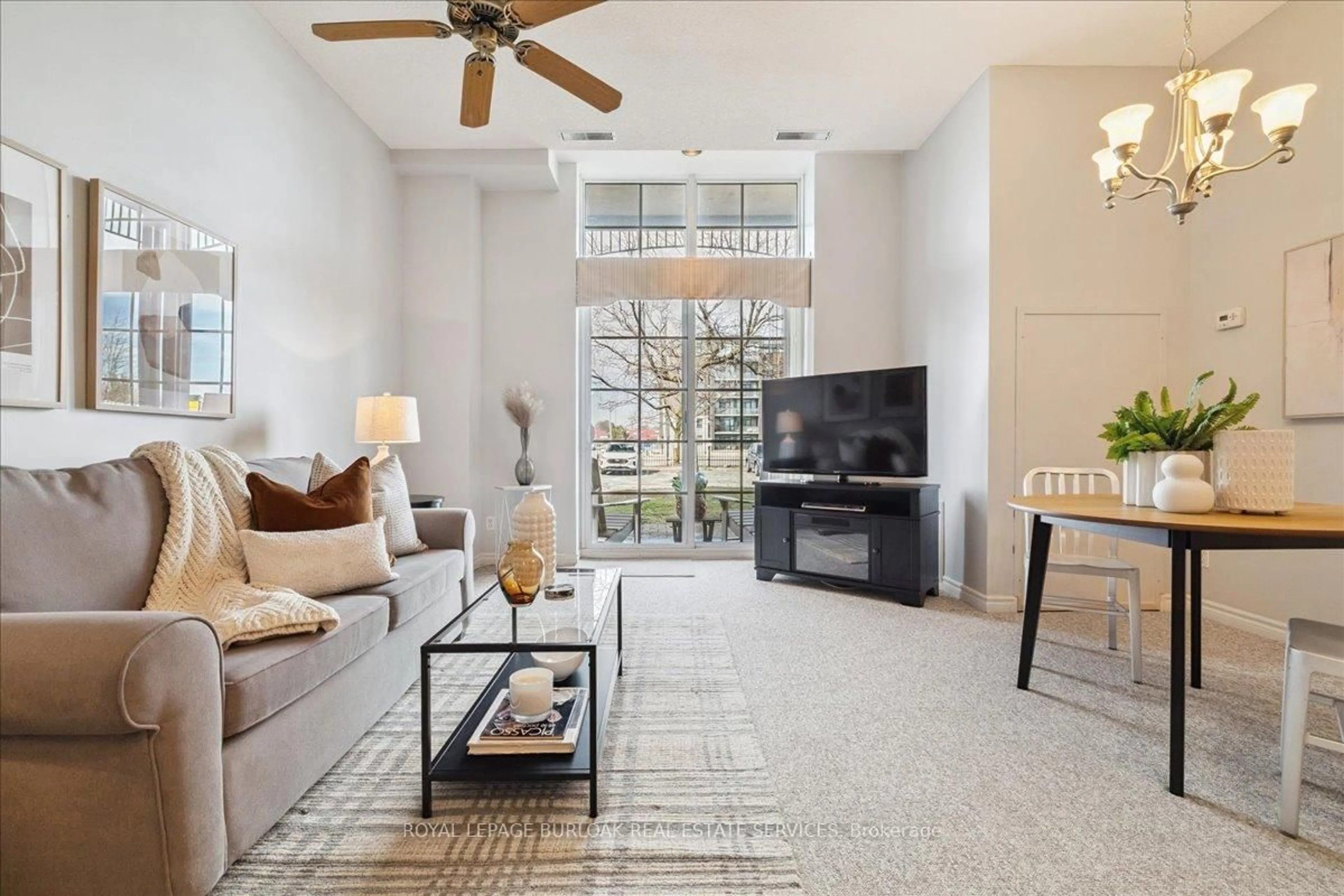 Living room with furniture, ceramic/tile floor for 262 Dundas St #108, Hamilton Ontario L8B 1A9