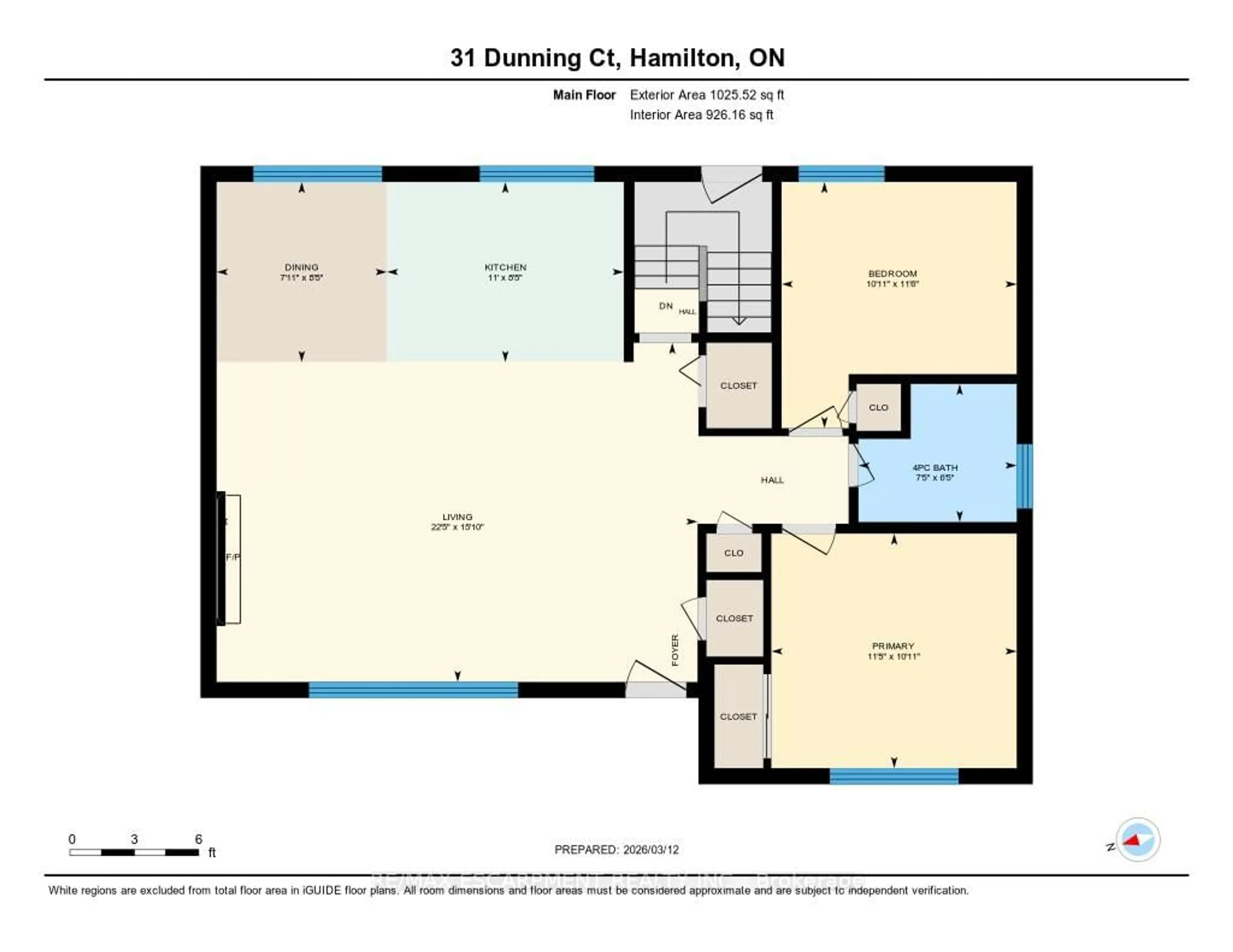 Floor plan for 31 Dunning Crt, Hamilton Ontario L9H 4K8
