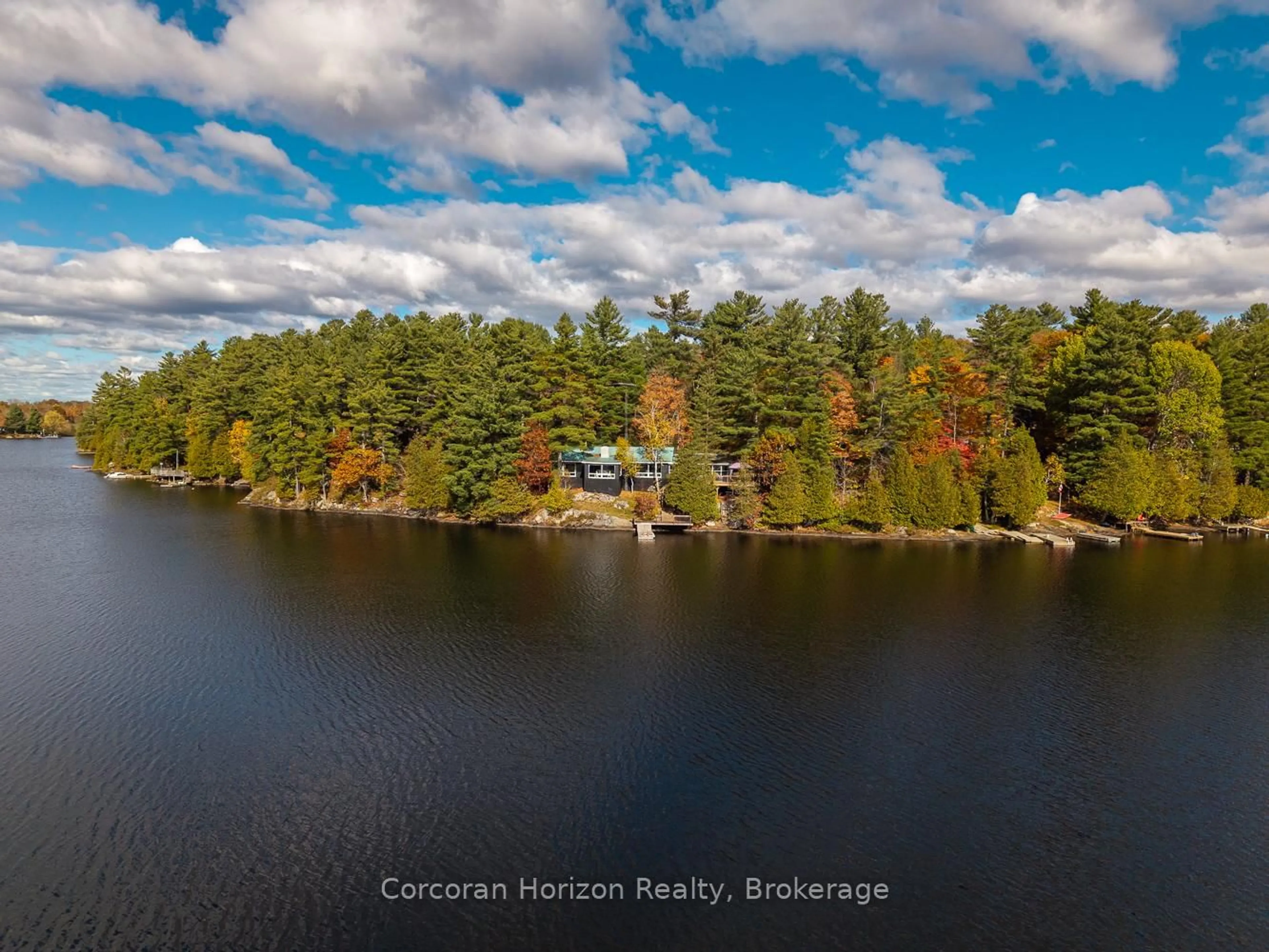 A pic from outside/outdoor area/front of a property/back of a property/a pic from drone, water/lake/river/ocean view for 26 Sharon Park Dr, McKellar Ontario P0G 1C0