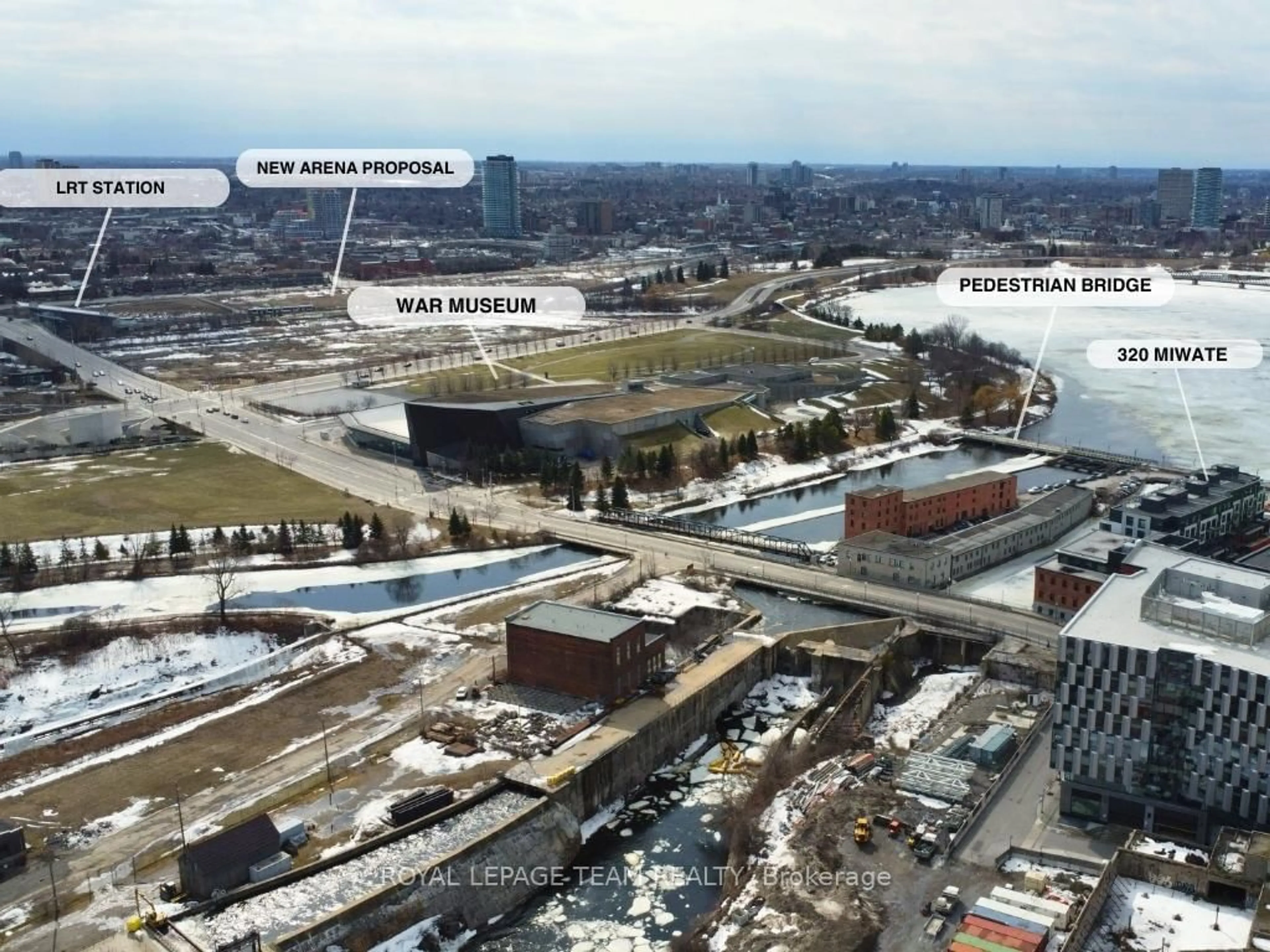 A pic from outside/outdoor area/front of a property/back of a property/a pic from drone, city buildings view from balcony for 320 Miwate Private #412, Ottawa Ontario K1R 0E1