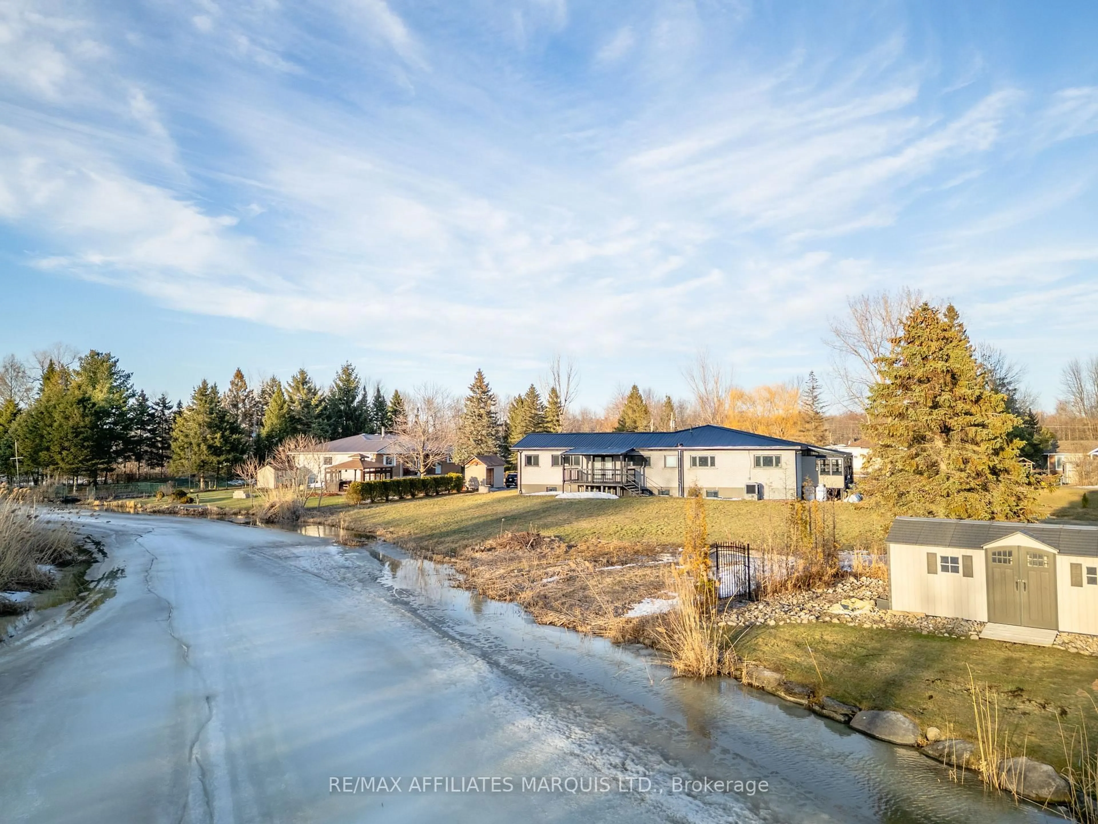 A pic from outside/outdoor area/front of a property/back of a property/a pic from drone, water/lake/river/ocean view for 6254 Poplar St, South Glengarry Ontario K0C 1E0