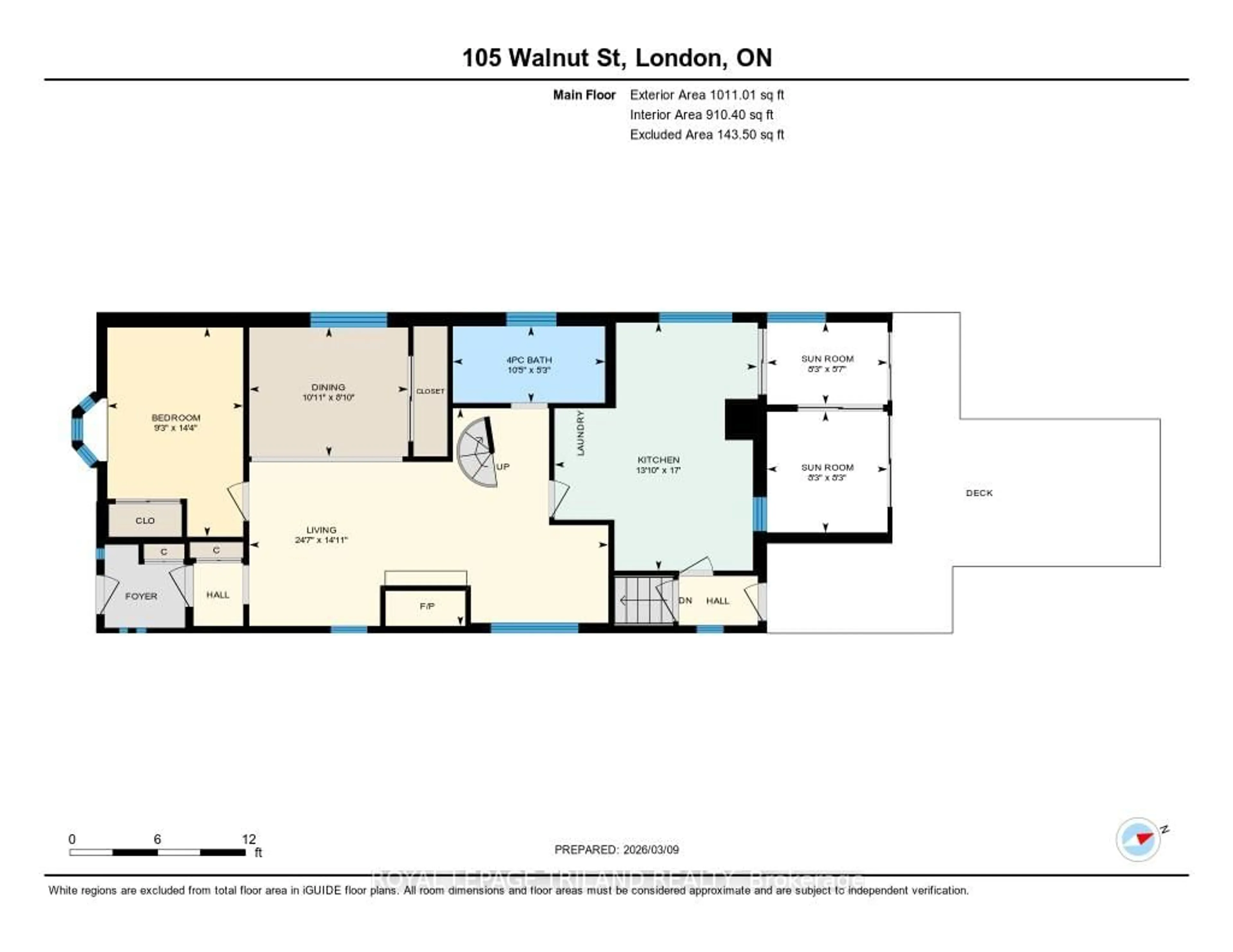 Floor plan for 105 Walnut St, London North Ontario N6H 1C3