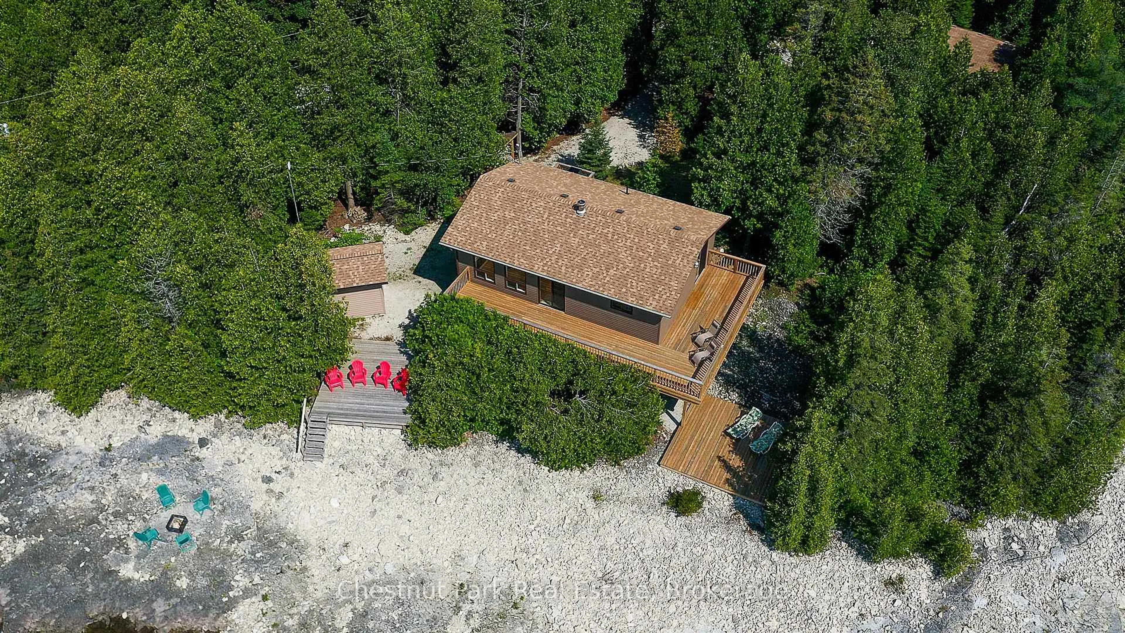 A pic from outside/outdoor area/front of a property/back of a property/a pic from drone, unknown for 79 Howard Bowman Dr, Northern Bruce Peninsula Ontario N0H 2R0