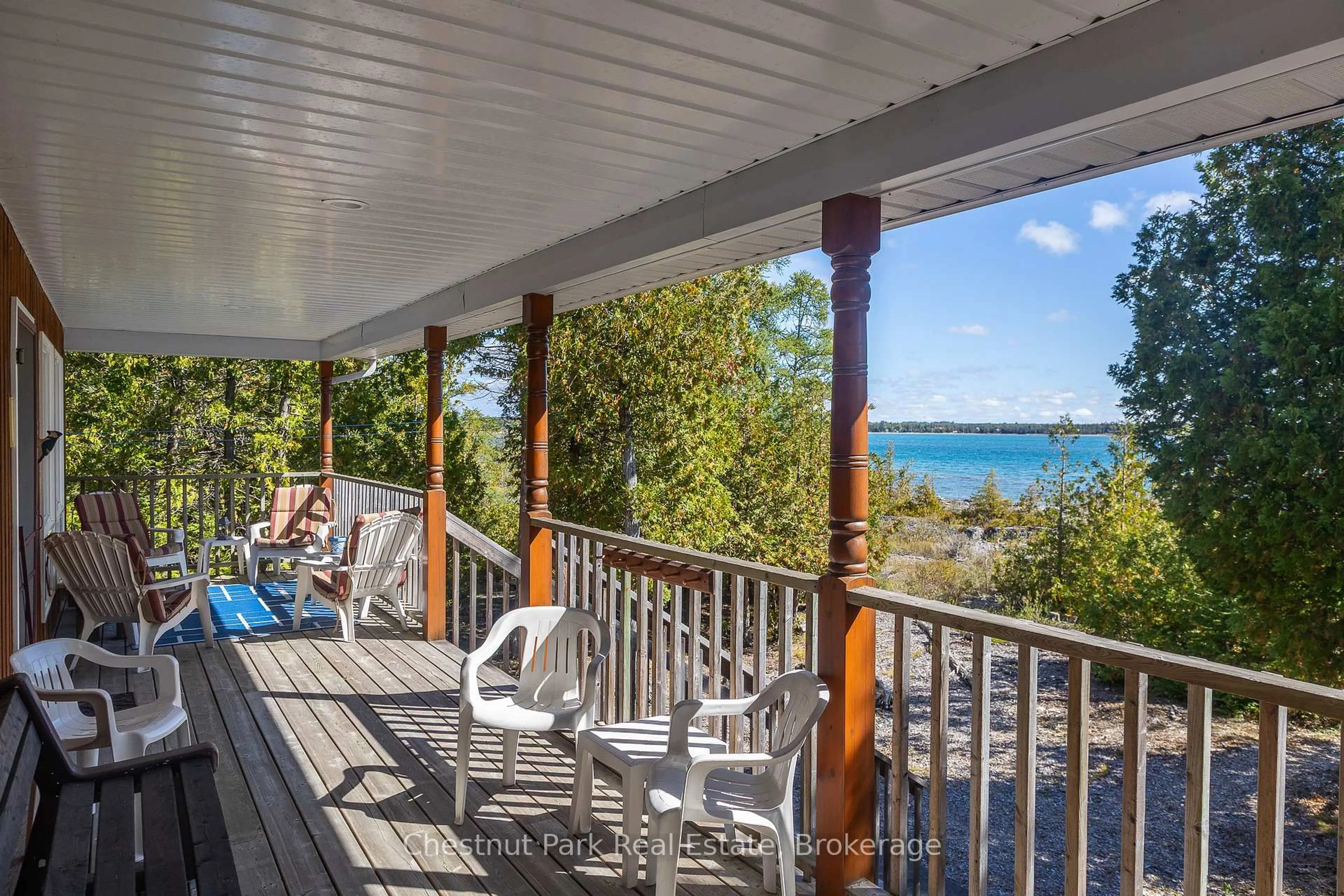 Patio, water/lake/river/ocean view for 11 Eagle Rd, Northern Bruce Peninsula Ontario N0H 2R0