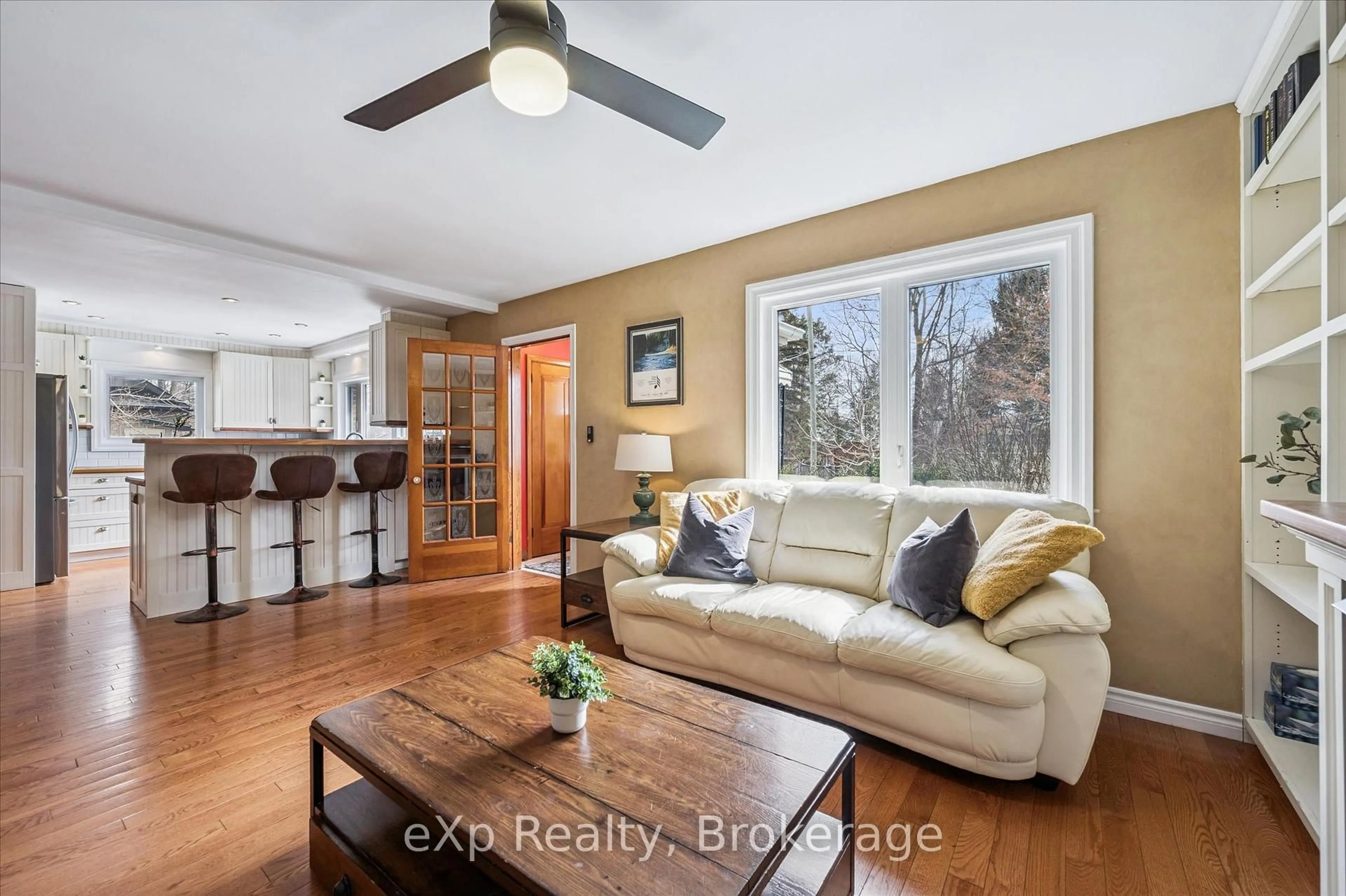 Living room with furniture, wood/laminate floor for 80 Church St, Centre Wellington Ontario N0B 1S0