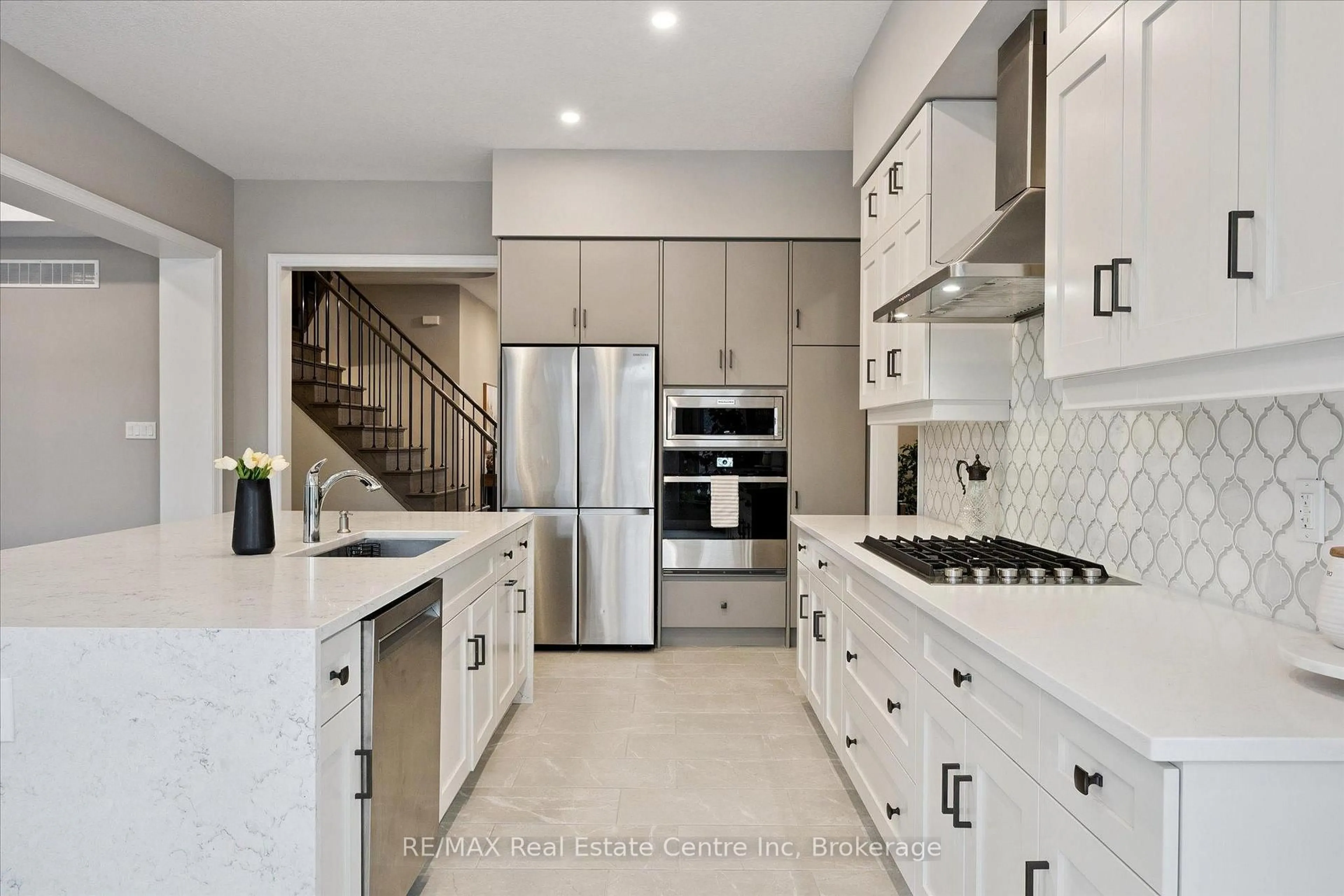 Contemporary kitchen, ceramic/tile floor for 187 Ambrous Cres, Guelph Ontario N1G 0G3