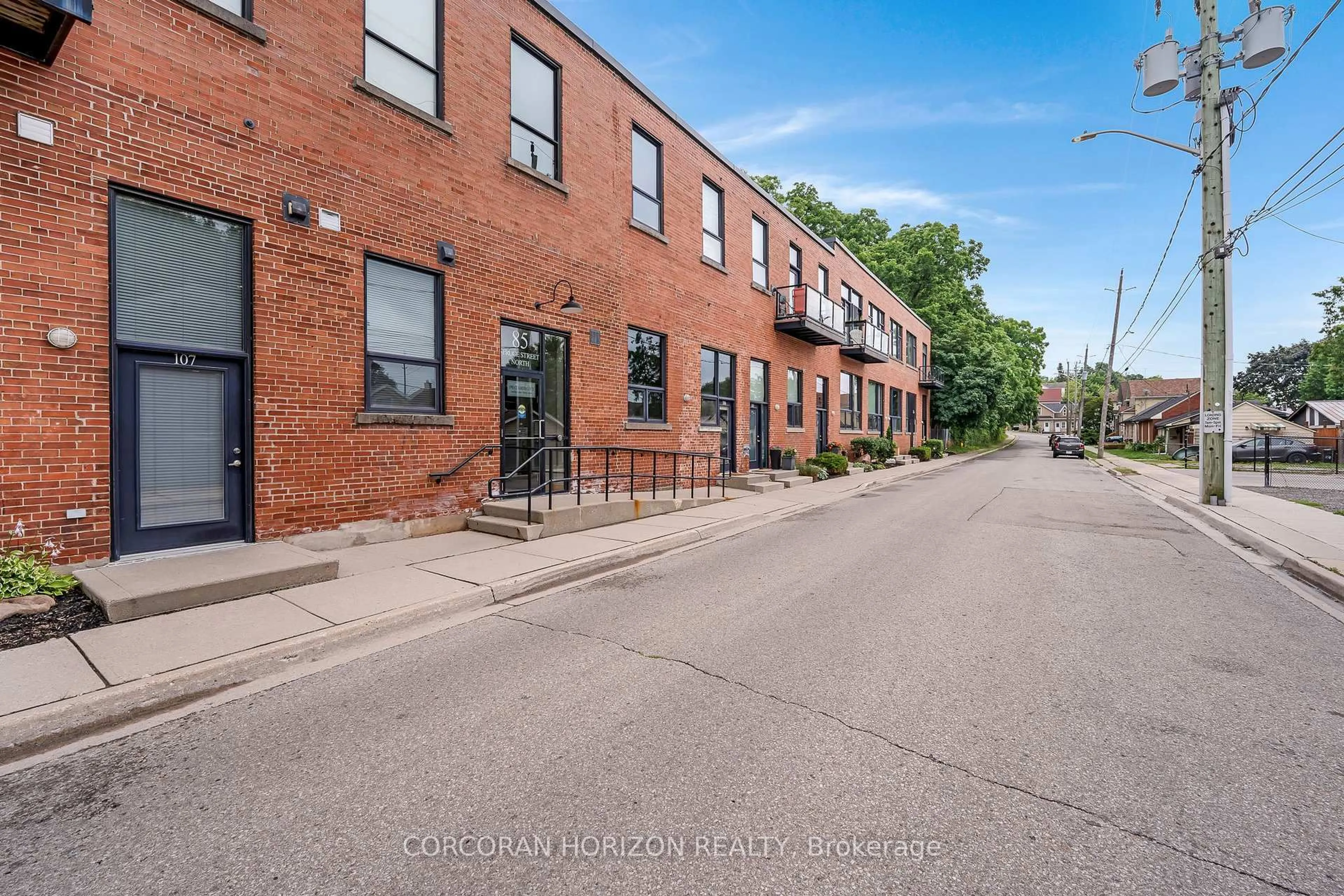 A pic from outside/outdoor area/front of a property/back of a property/a pic from drone, street for 85 Spruce St #206, Cambridge Ontario N1R 4K4