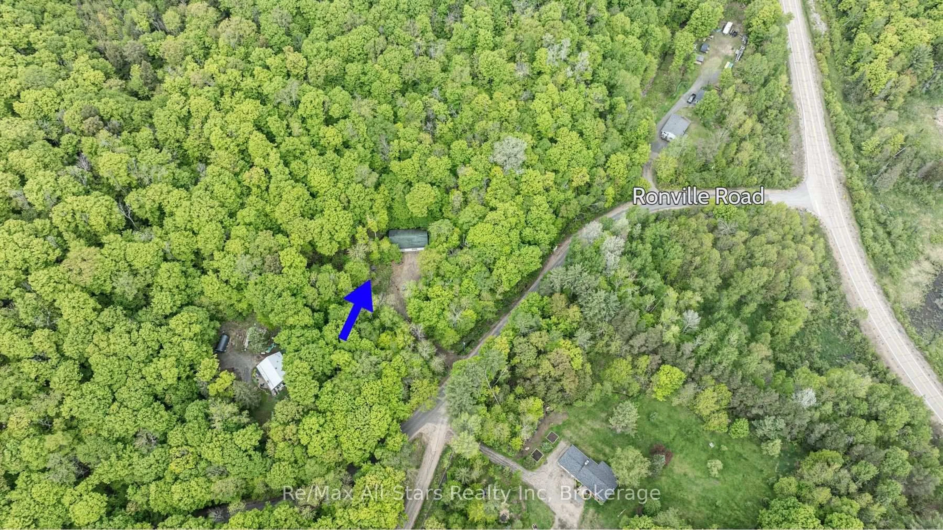 A pic from outside/outdoor area/front of a property/back of a property/a pic from drone, forest/trees view for 1028 Ronville Rd, Lake of Bays Ontario P0A 1H0