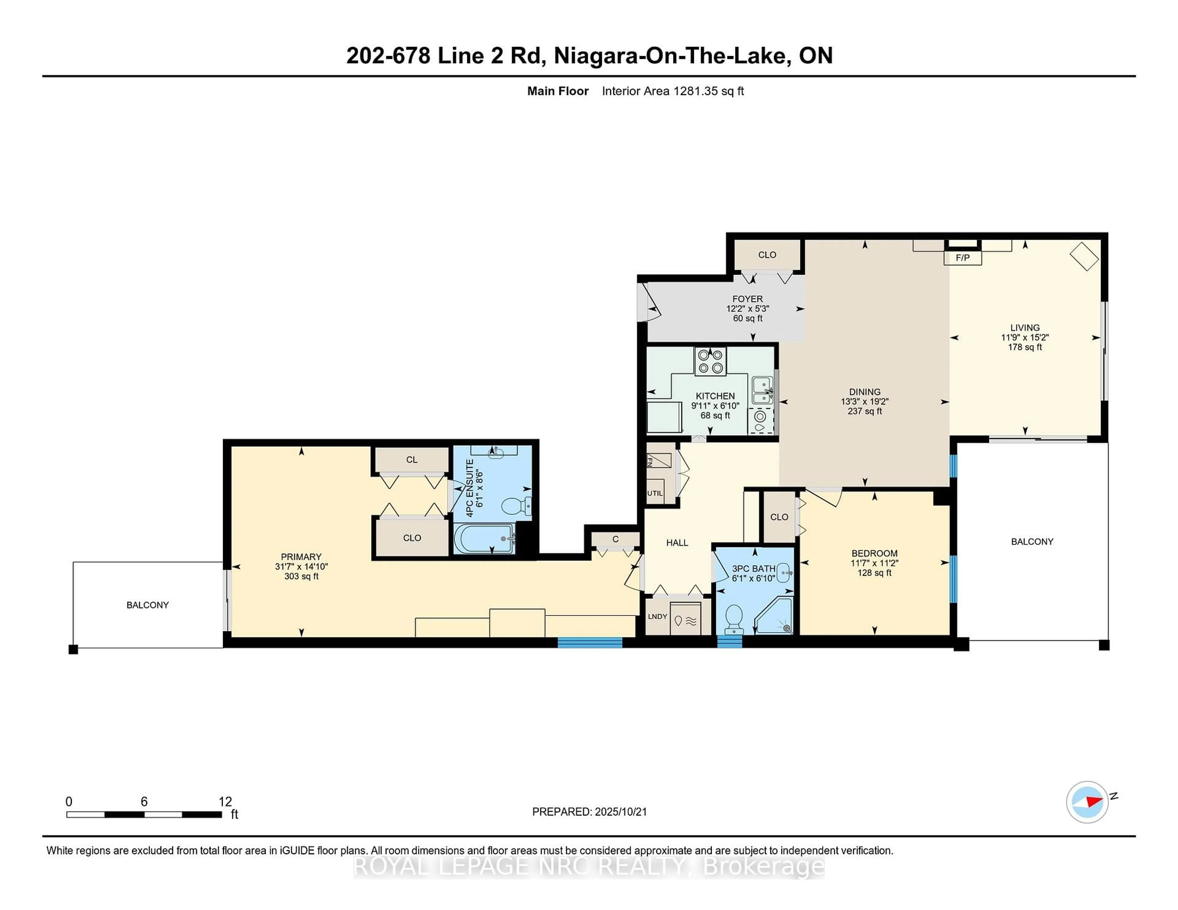 Floor plan for 678 Line 2 Rd #202, Niagara-on-the-Lake Ontario L0S 1J0