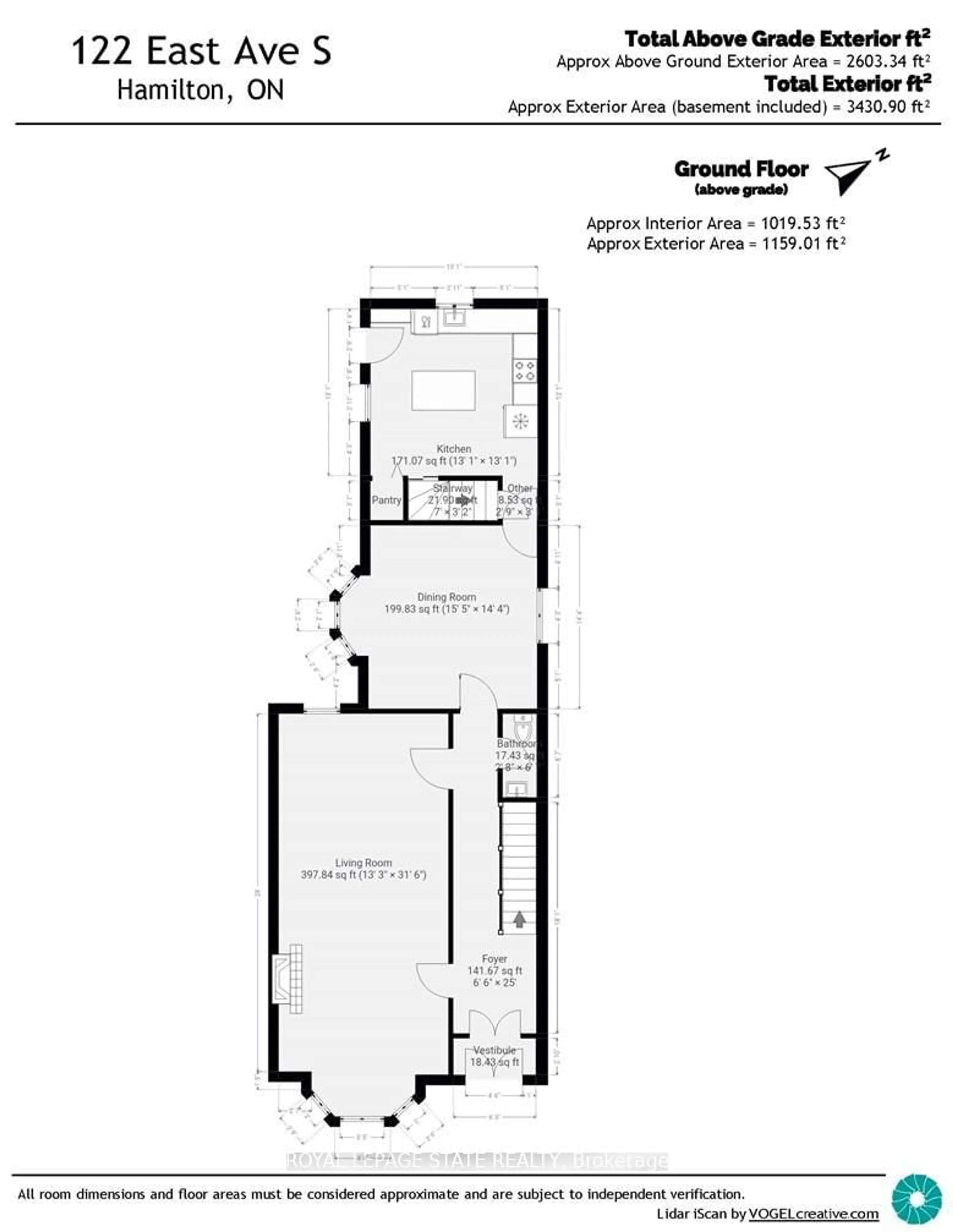 Floor plan for 122 East Ave, Hamilton Ontario L8N 2T7