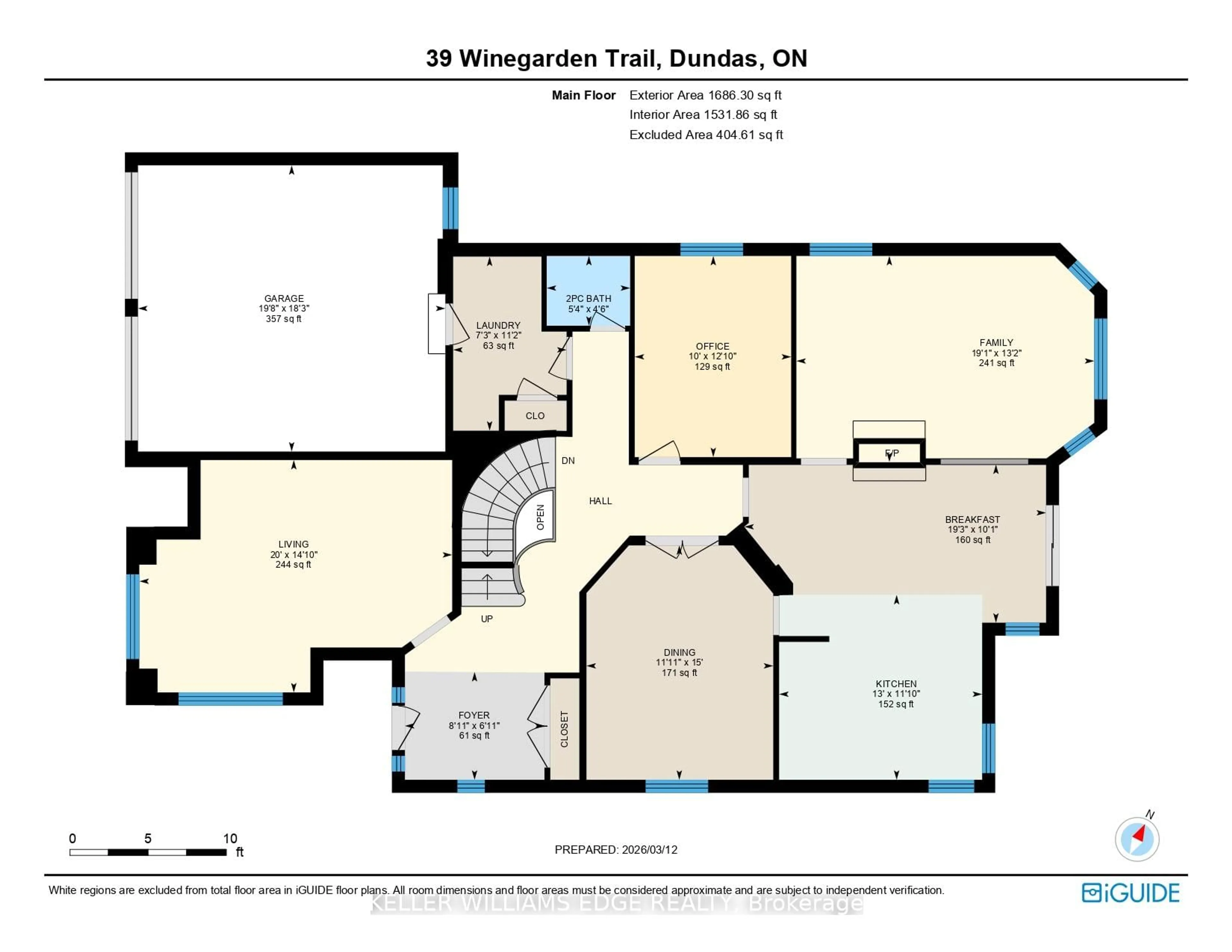 Floor plan for 39 Winegarden Tr, Hamilton Ontario L9H 7M1