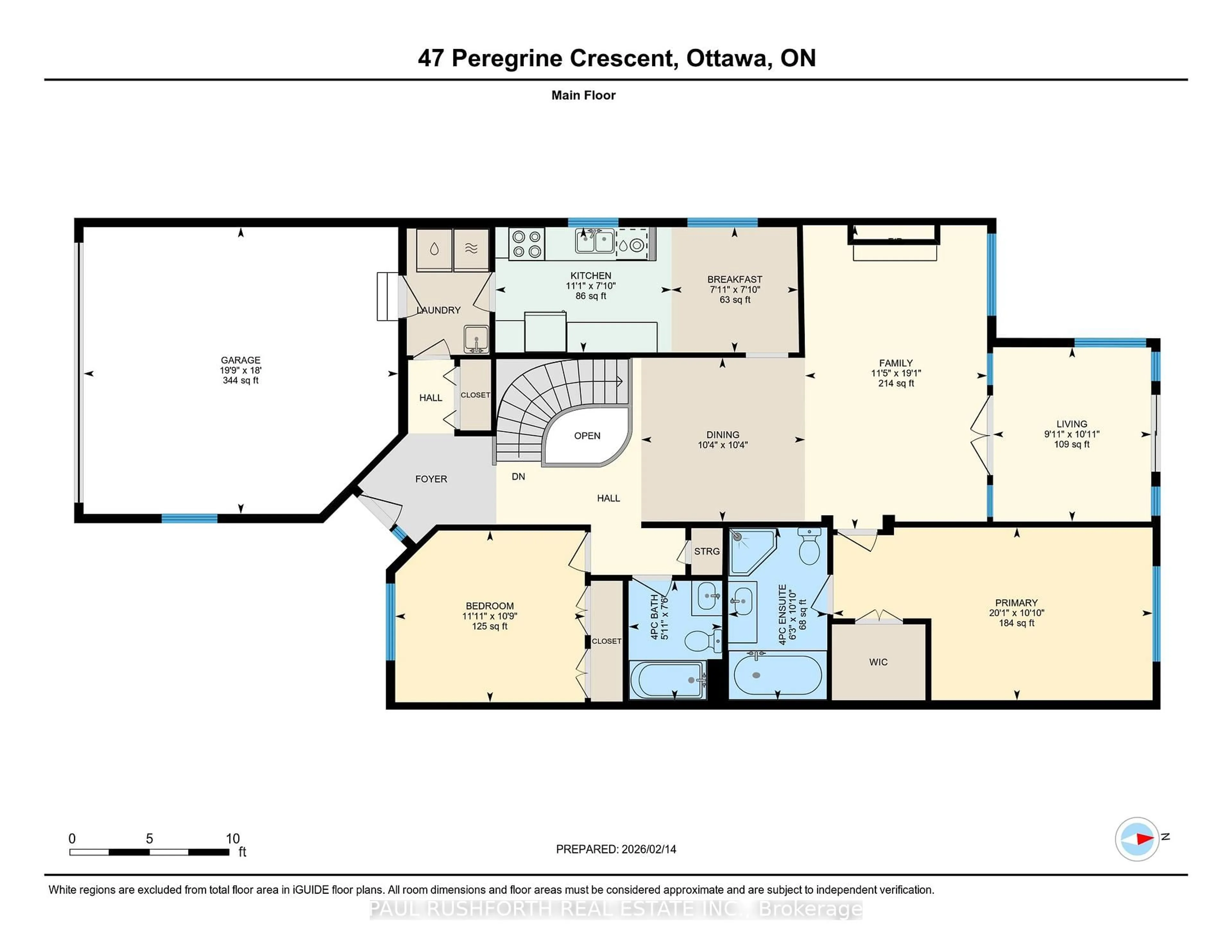 Floor plan for 47 Peregrine Cres, Kanata Ontario K2M 2T2