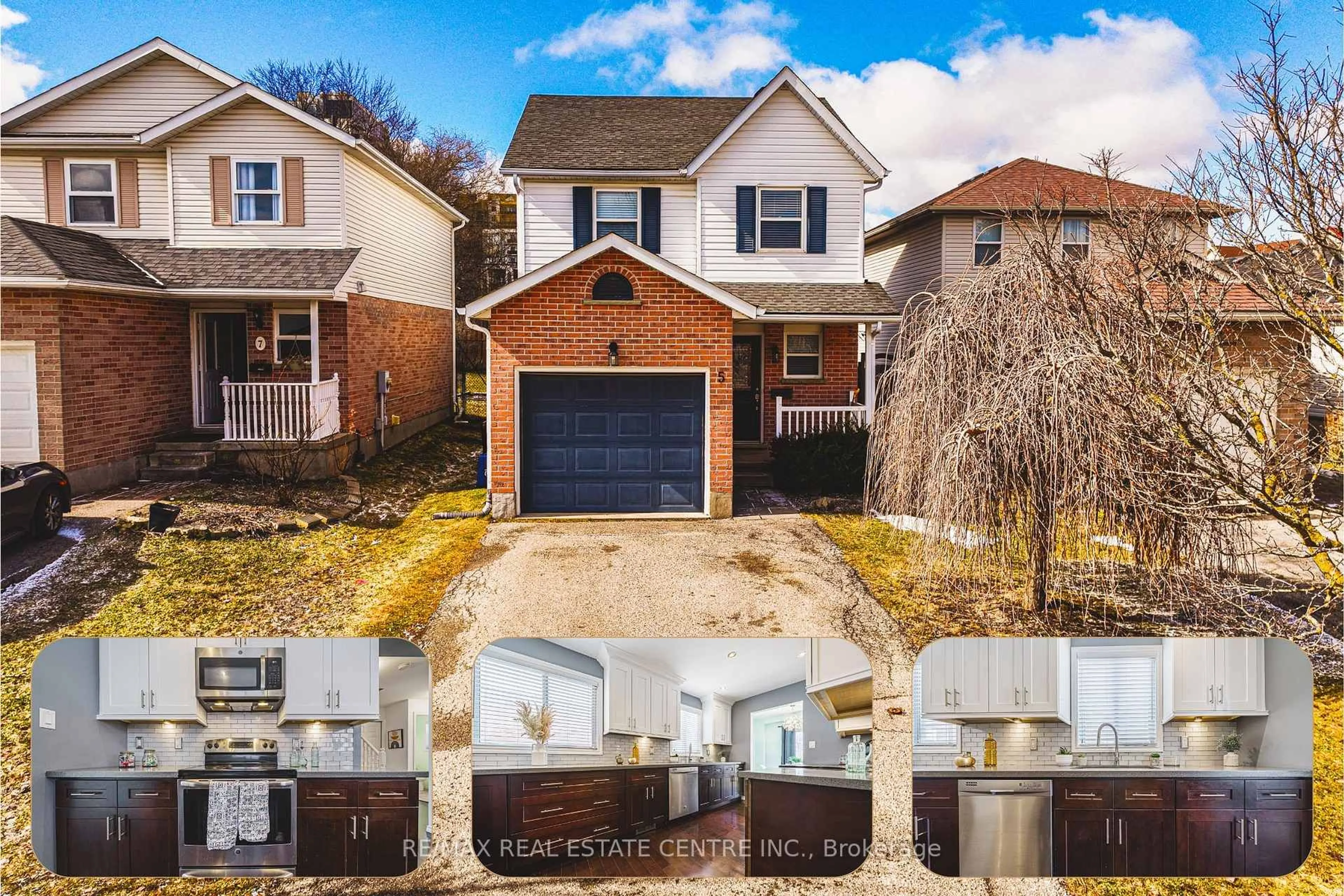 A pic from outside/outdoor area/front of a property/back of a property/a pic from drone, street for 5 michelle Crt, Kitchener Ontario N2N 3K8