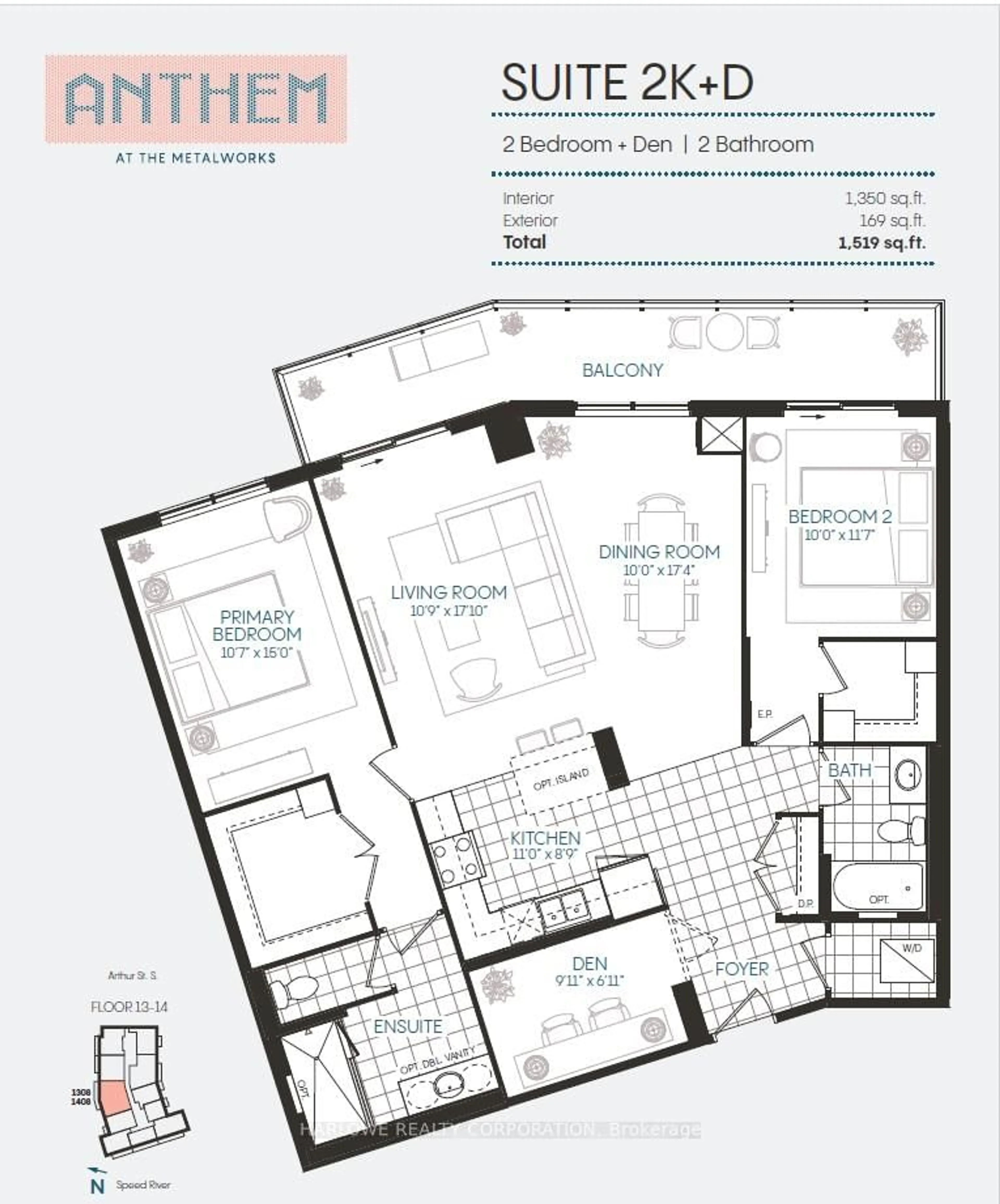 Floor plan for 93 Arthur St #1308, Guelph Ontario N1E 0S6