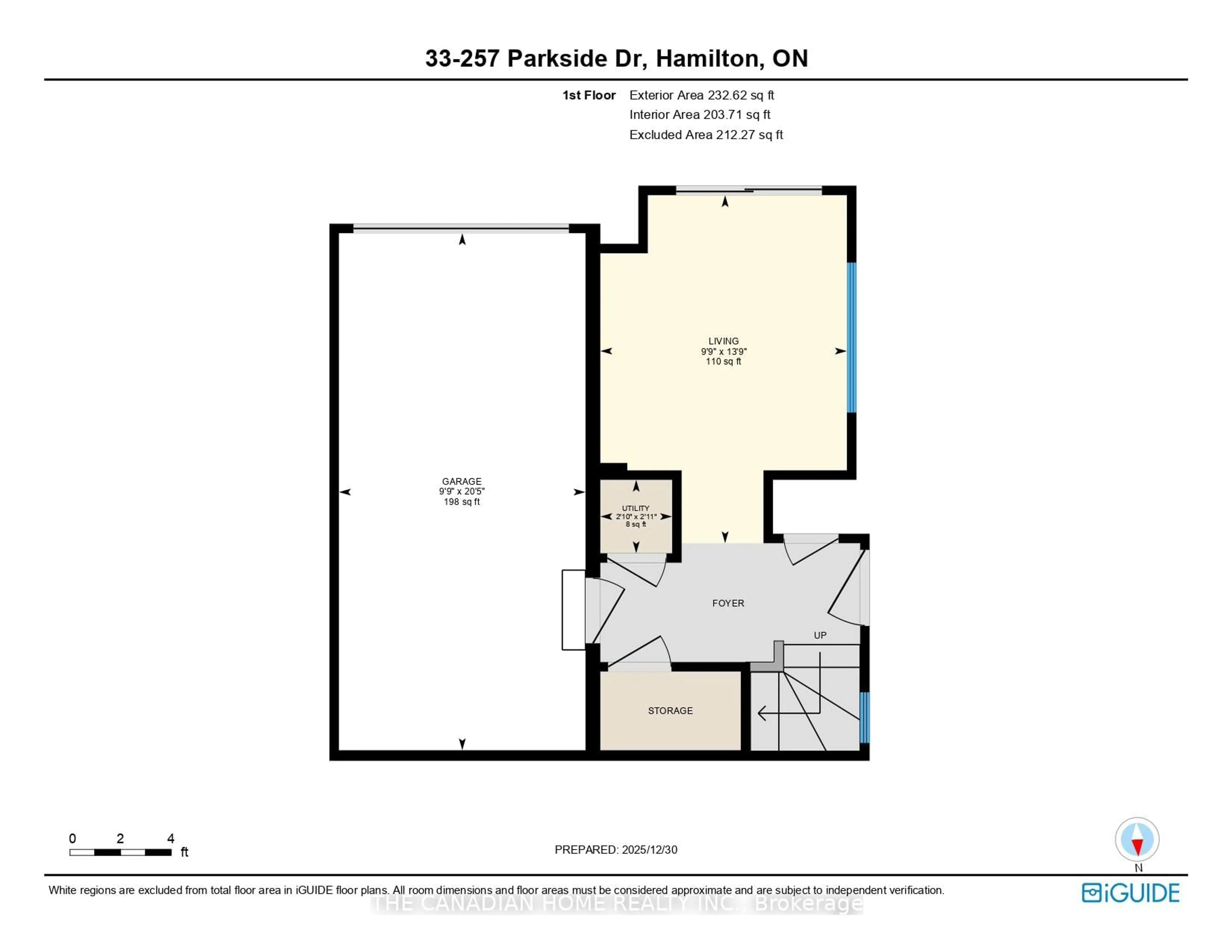 Floor plan for 257 Parkside Dr #33, Hamilton Ontario L8B 0W5