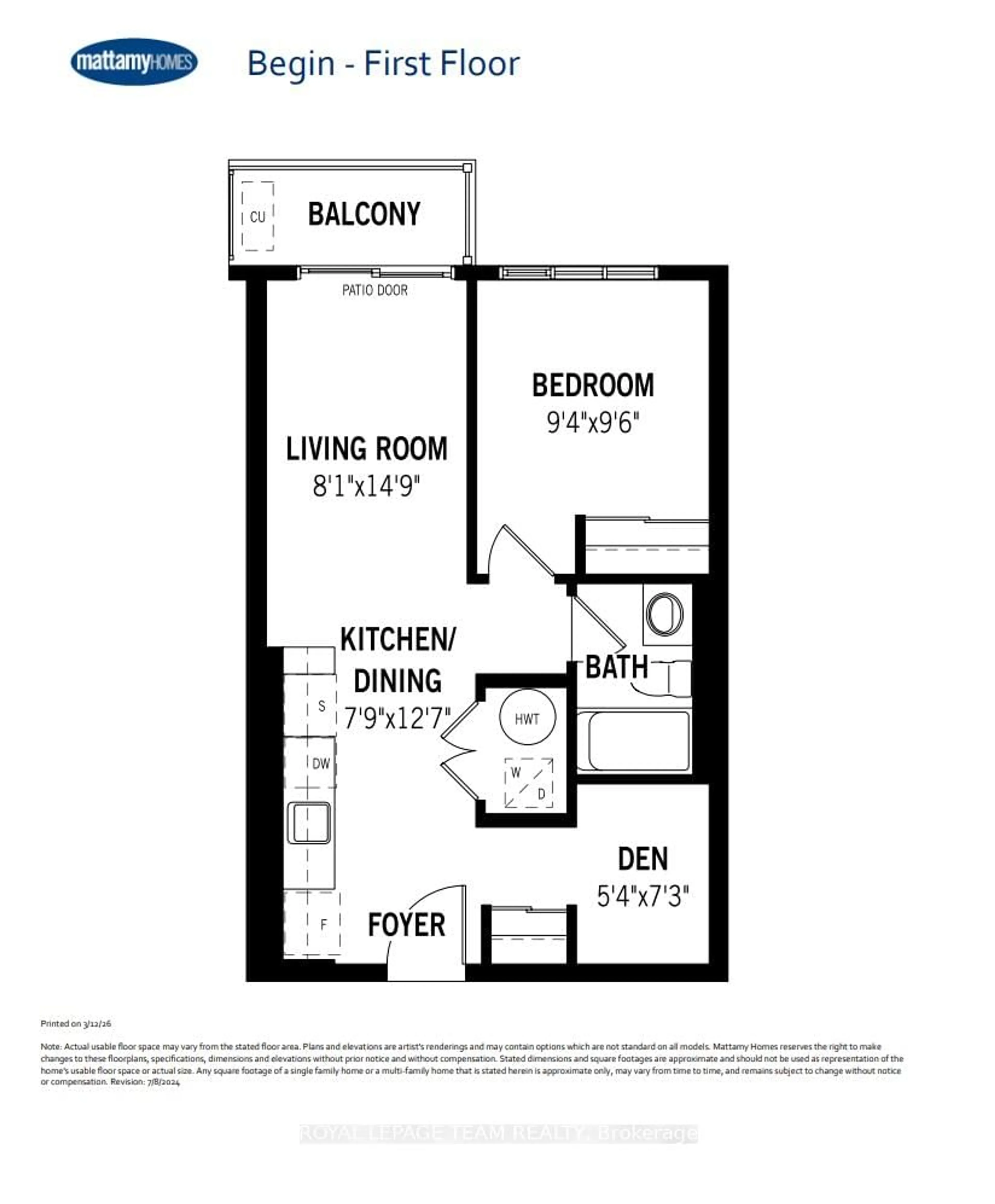 Floor plan for 2376 Tenth Line Rd #211, Orleans Ontario K4A 5T9