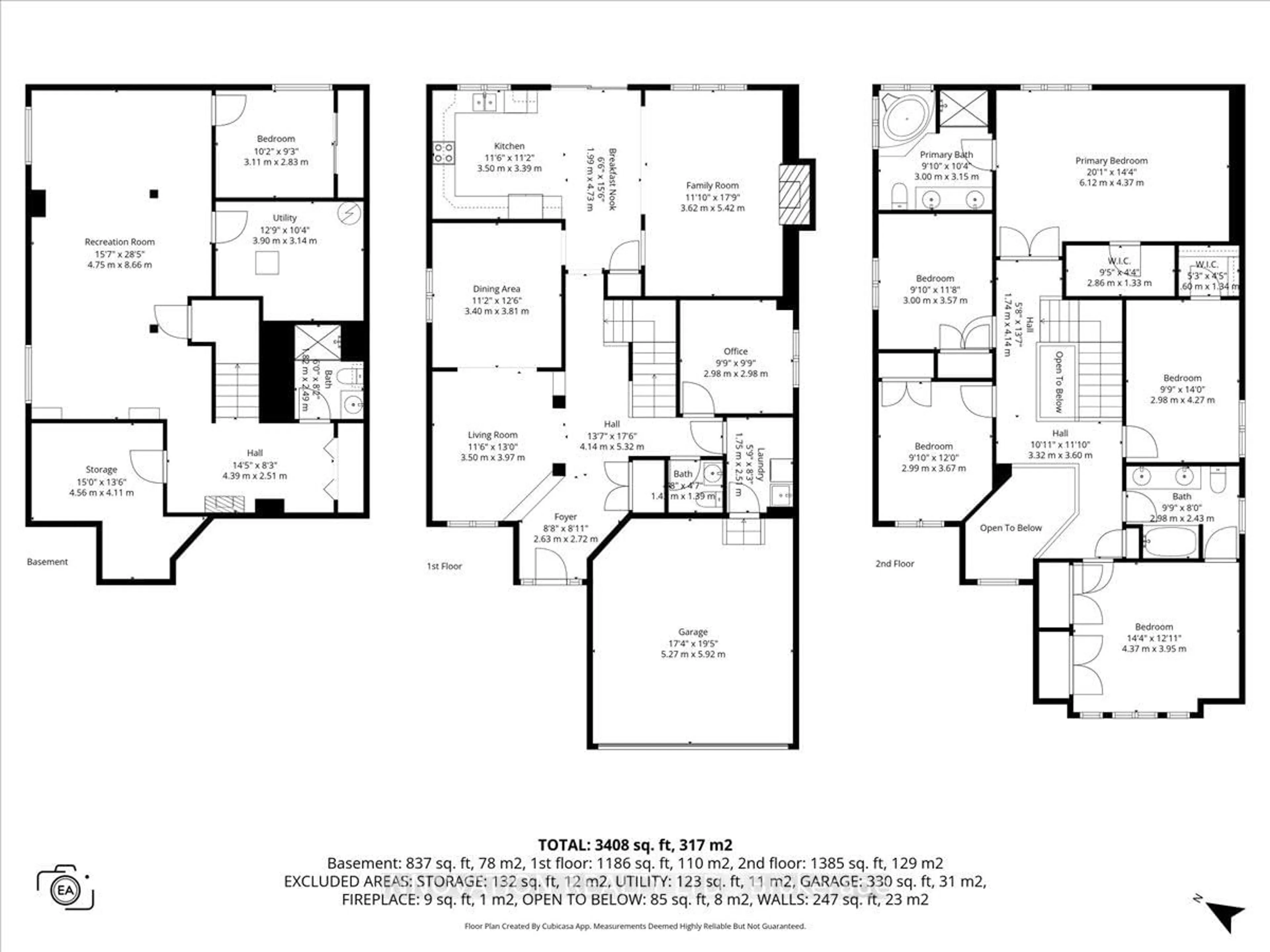 Floor plan for 175 Chenoa Way, Ottawa Ontario K2J 0M4