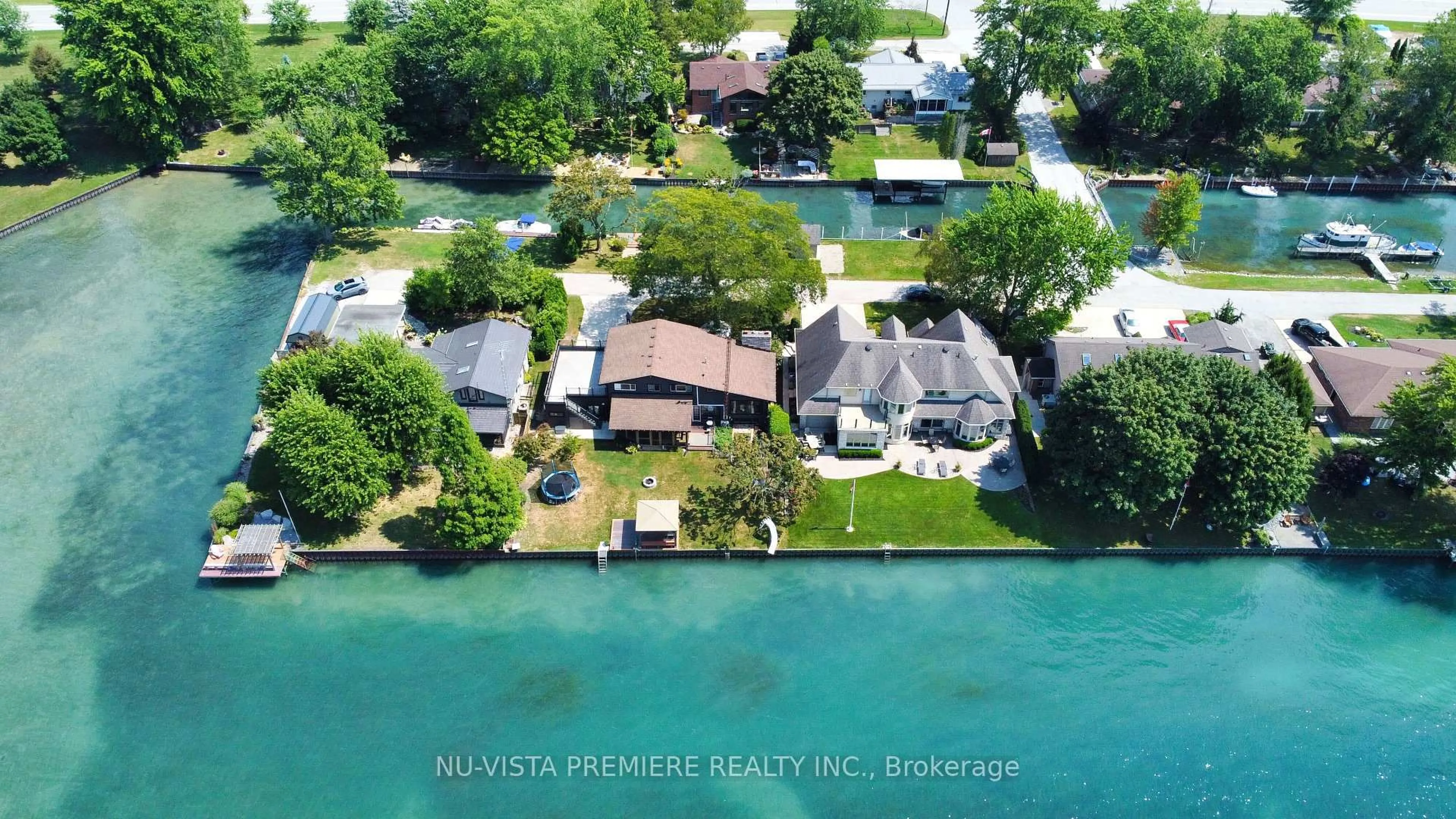 A pic from outside/outdoor area/front of a property/back of a property/a pic from drone, water/lake/river/ocean view for 3943 Seaway Rd, St. Clair Ontario N0P 2B0