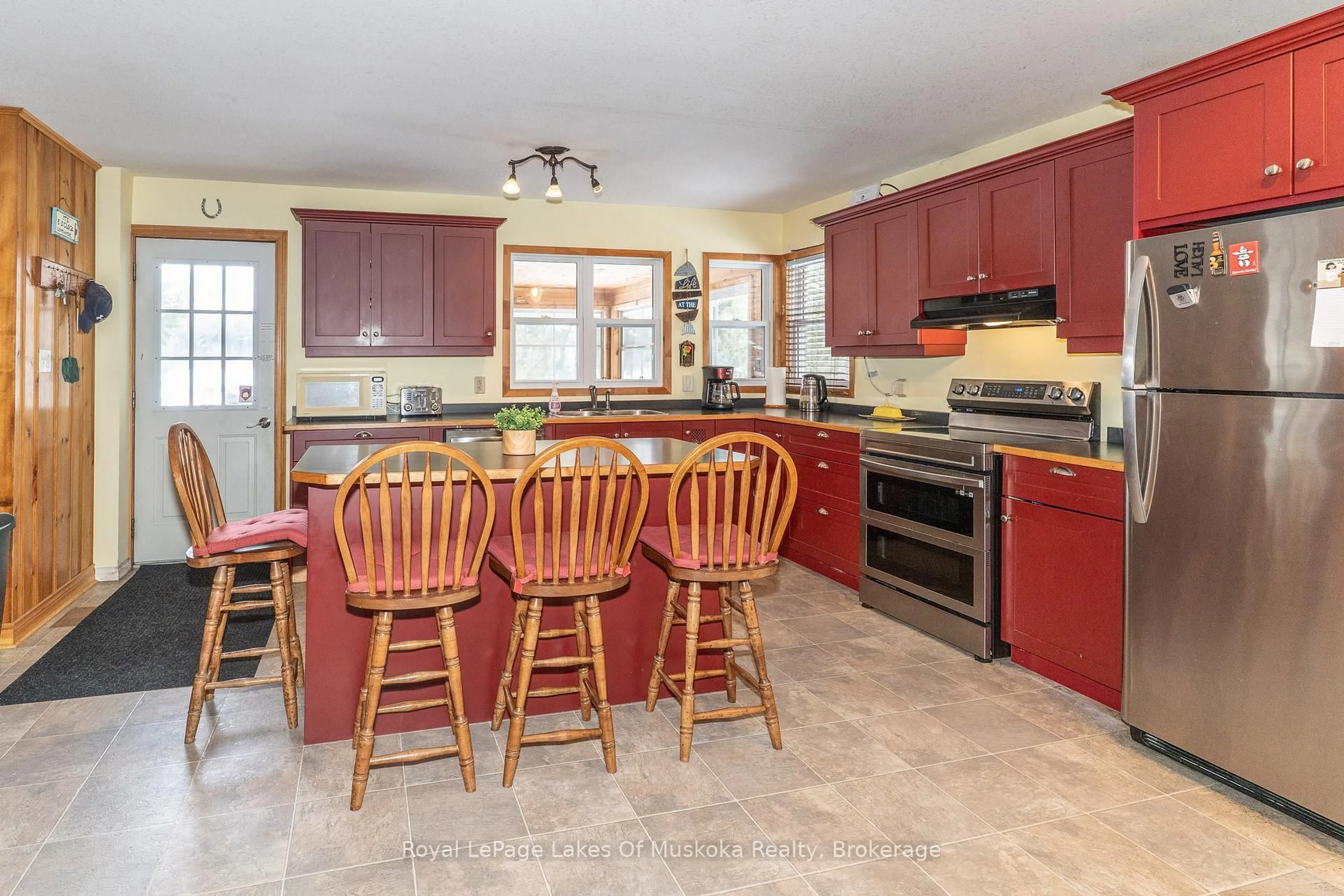 Open concept kitchen, ceramic/tile floor for 1012 Goodlife Lane, Algonquin Highlands Ontario P0A 0A8