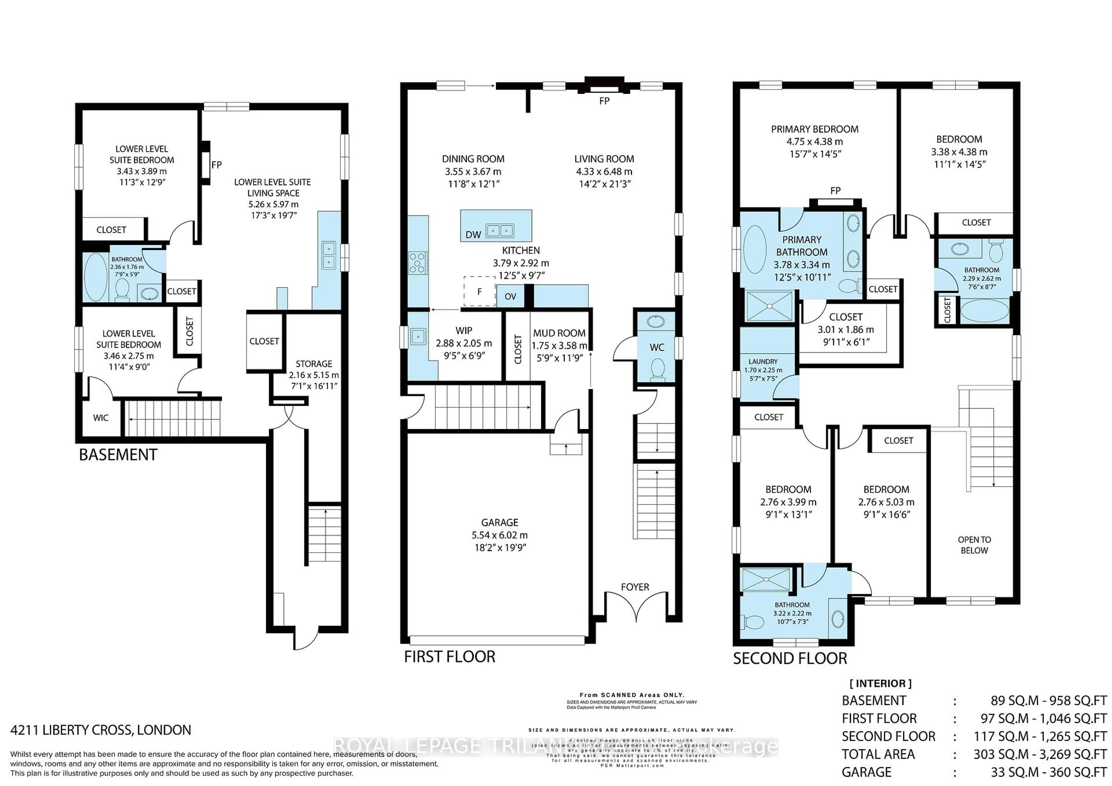 Floor plan for 4211 LIBERTY Crossing, London South Ontario N6P 0L1