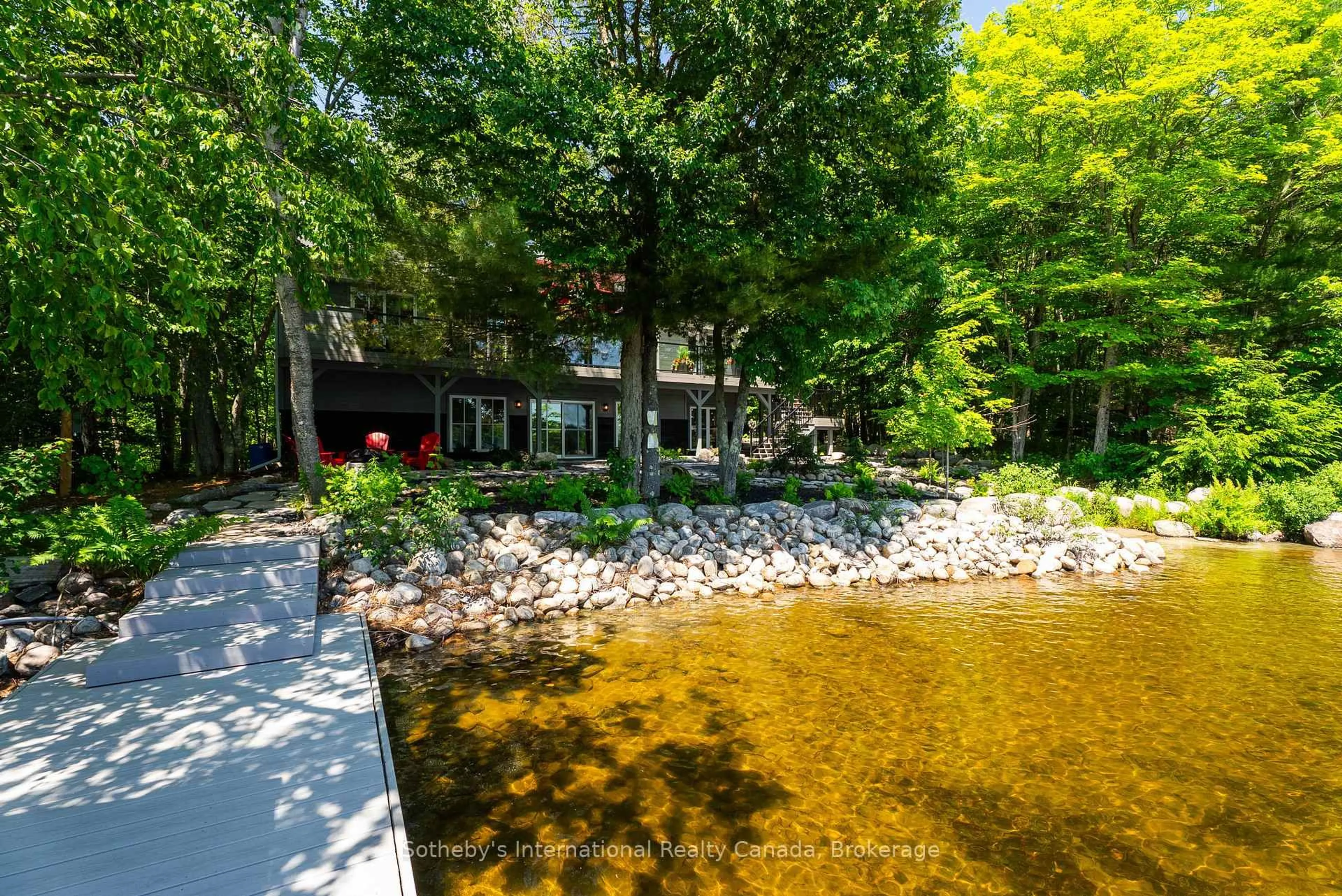 A pic from outside/outdoor area/front of a property/back of a property/a pic from drone, water/lake/river/ocean view for 3646 Muskoka Rd 169 Rd #Unit 12, Muskoka Lakes Ontario P0C 1A0