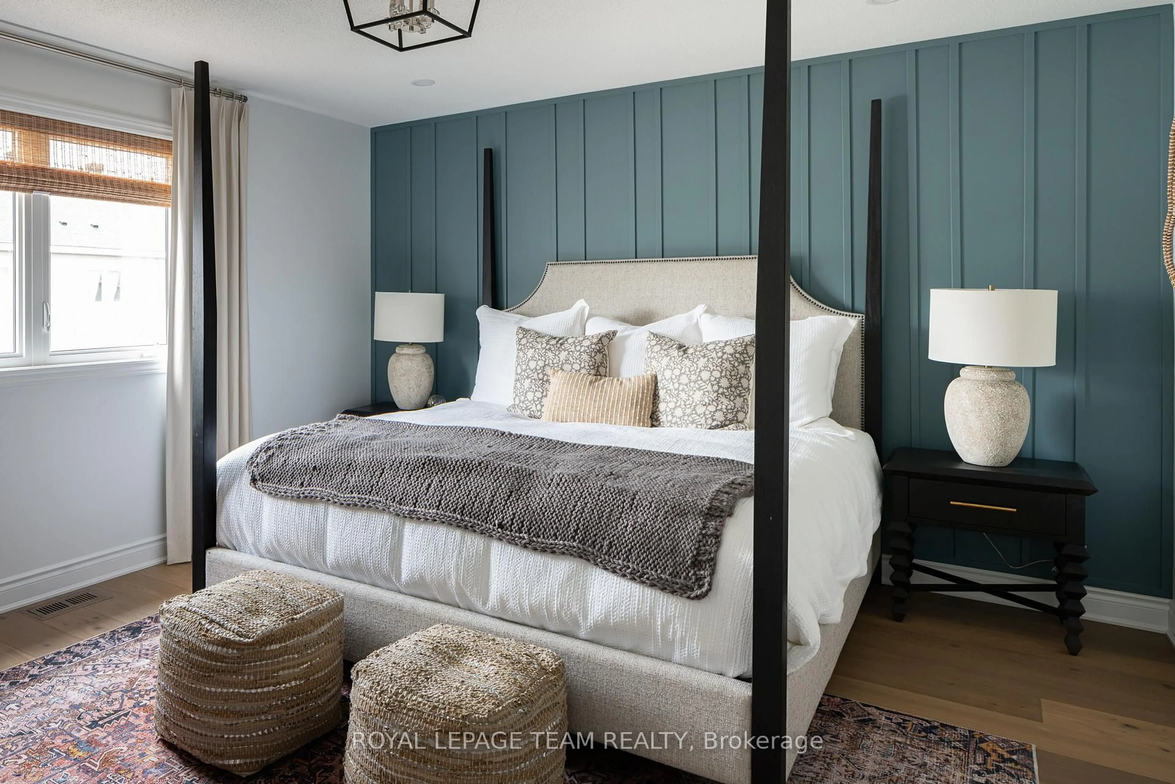 Bedroom with bed, wood/laminate floor for 113 Monty Private, North Grenville Ontario K0G 1J0