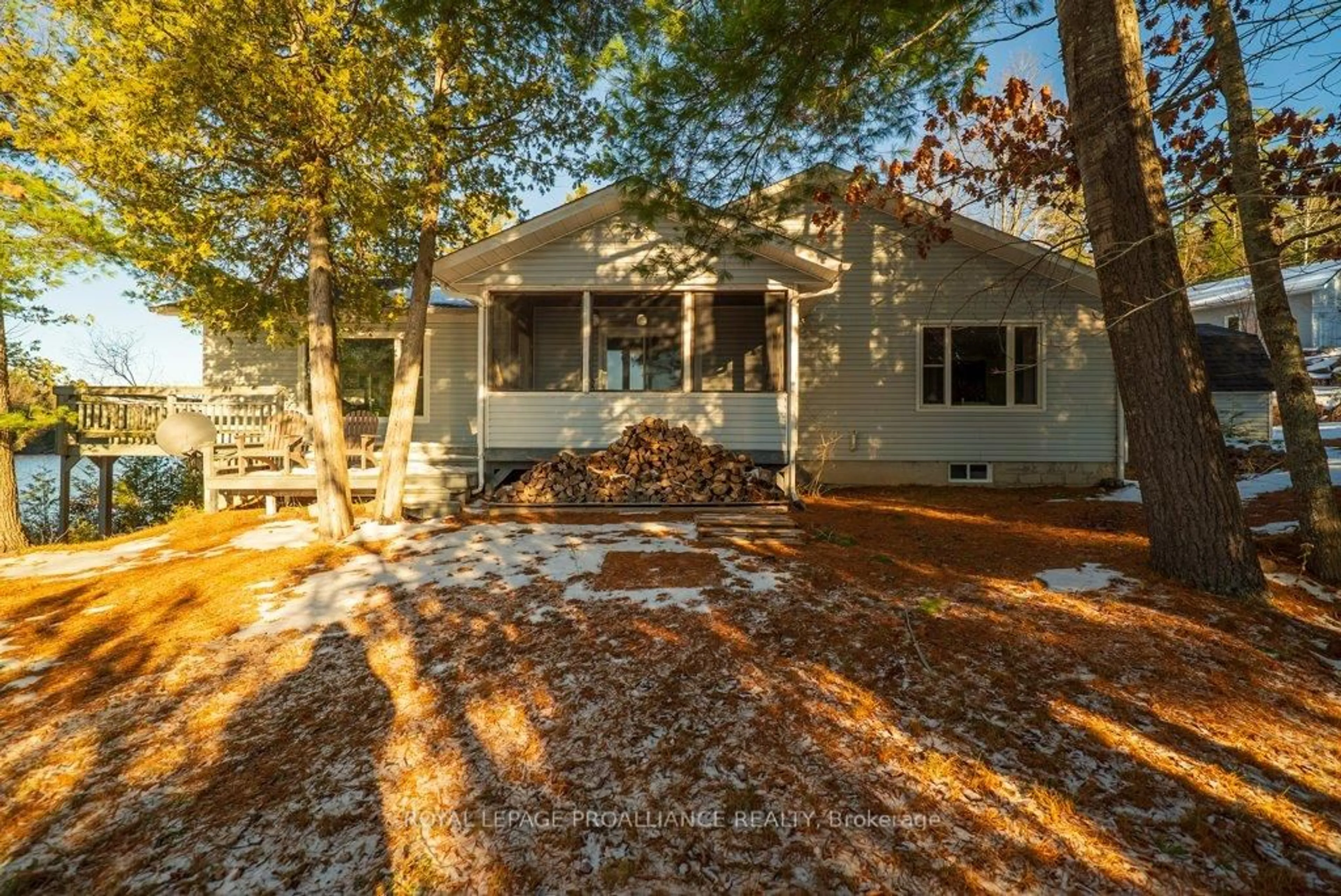 Home with vinyl exterior material, street for 2087 B Grindstone Lake Rd, Plevna Ontario K0H 2M0