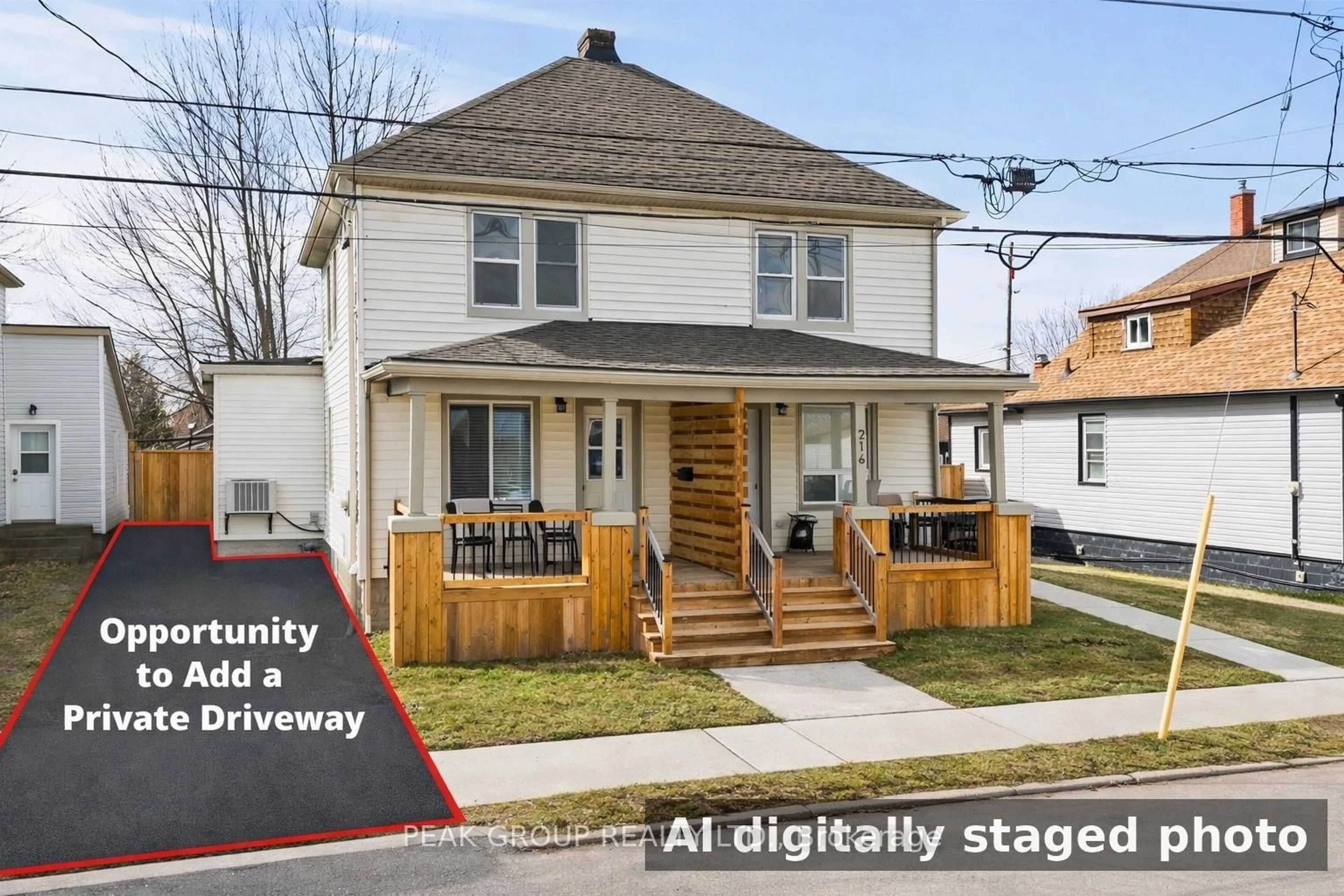 A pic from outside/outdoor area/front of a property/back of a property/a pic from drone, street for 214 Mitchell St, Port Colborne Ontario L3K 1Y3