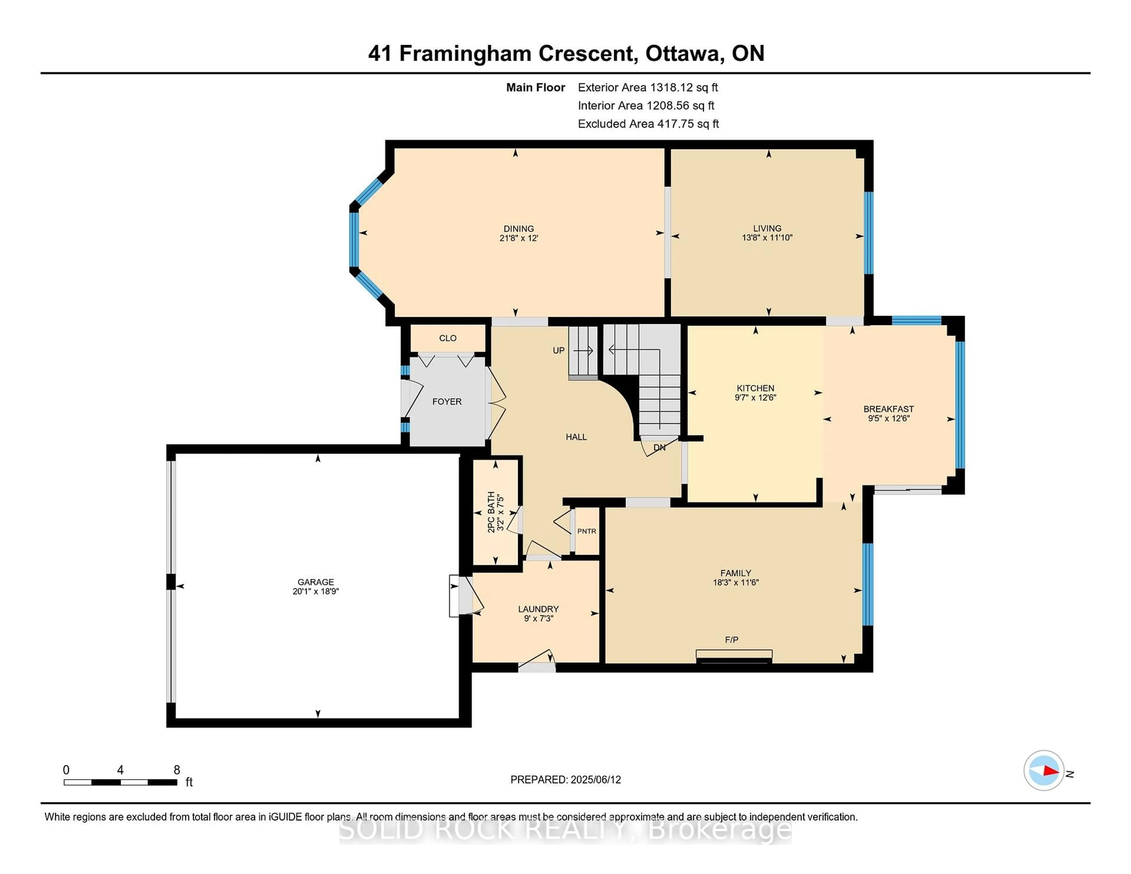 Floor plan for 41 Framingham Cres, Ottawa Ontario K2J 3J4