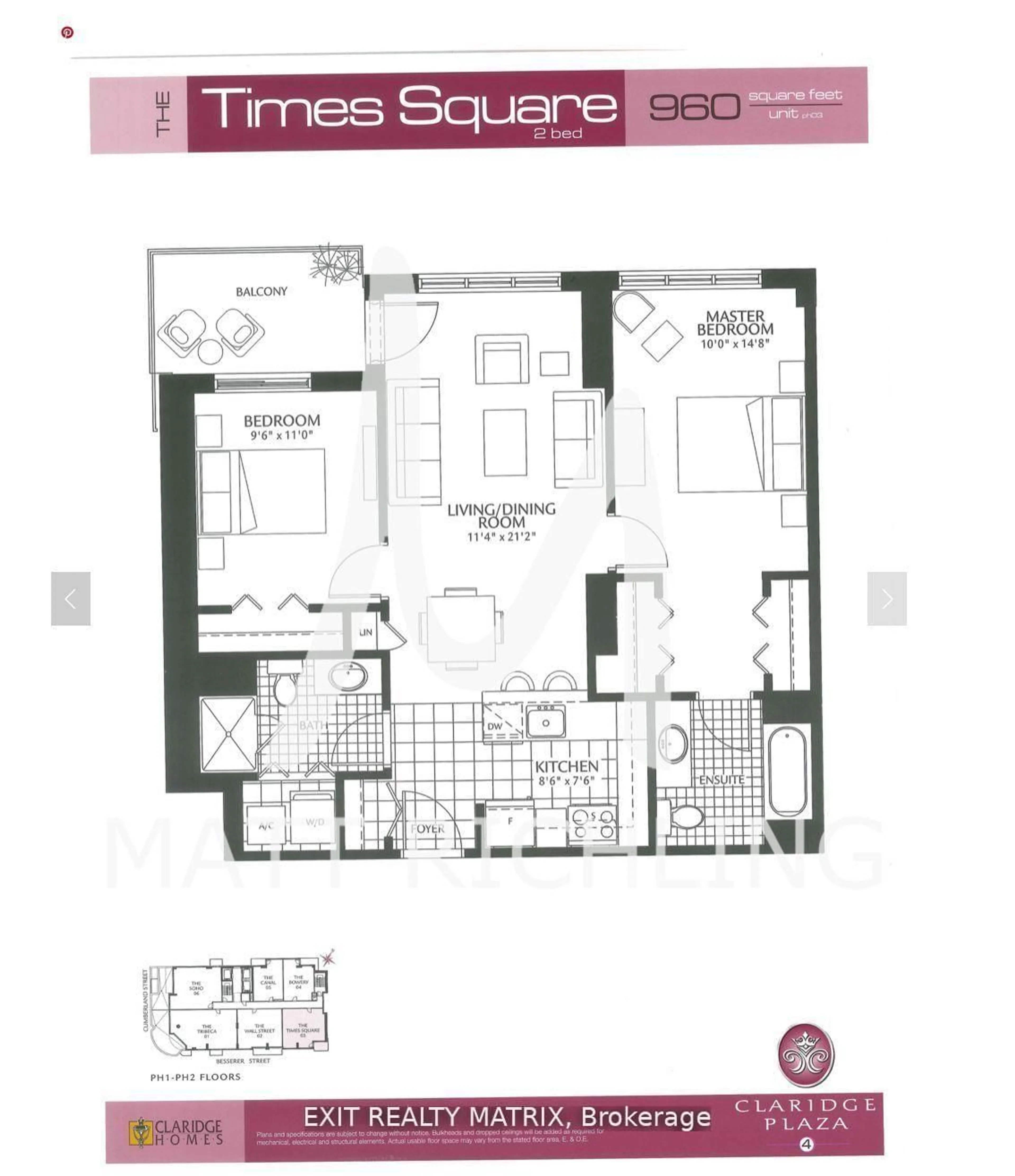 Floor plan for 195 Besserer St #PH2-2803, Ottawa Ontario K1N 0B6