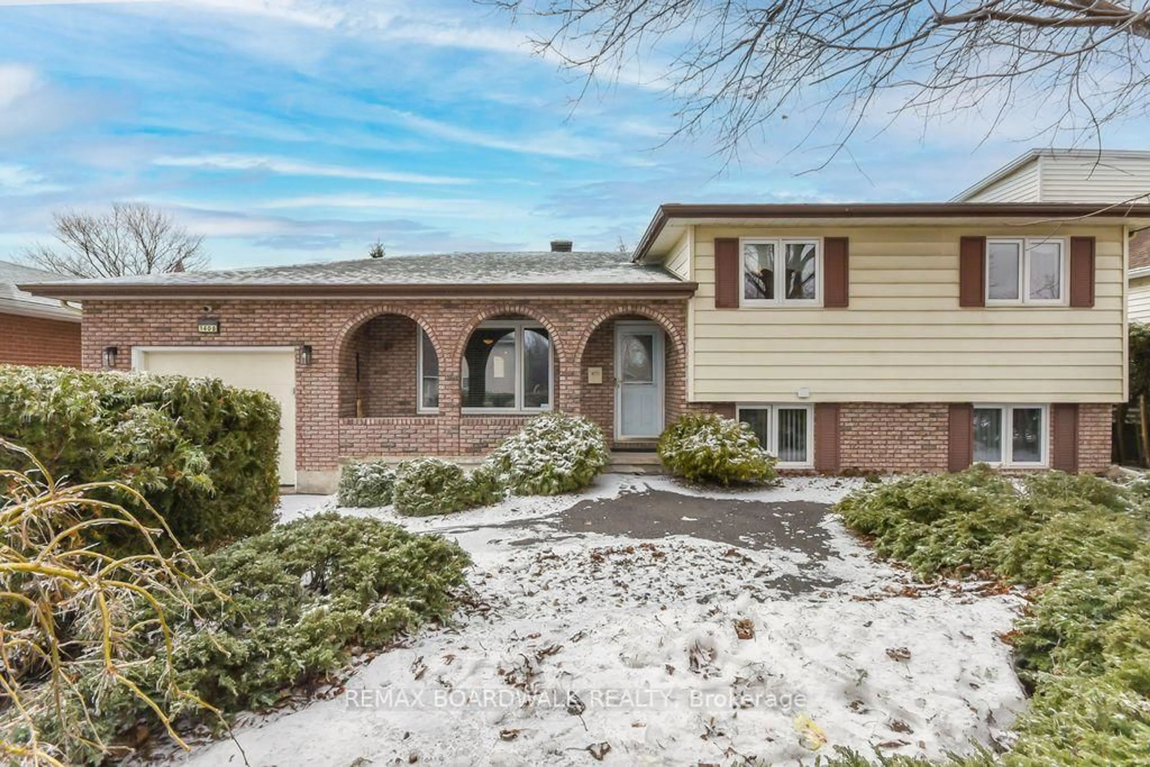 Home with brick exterior material, street for 1408 Marchand St, Ottawa Ontario K1B 3N8