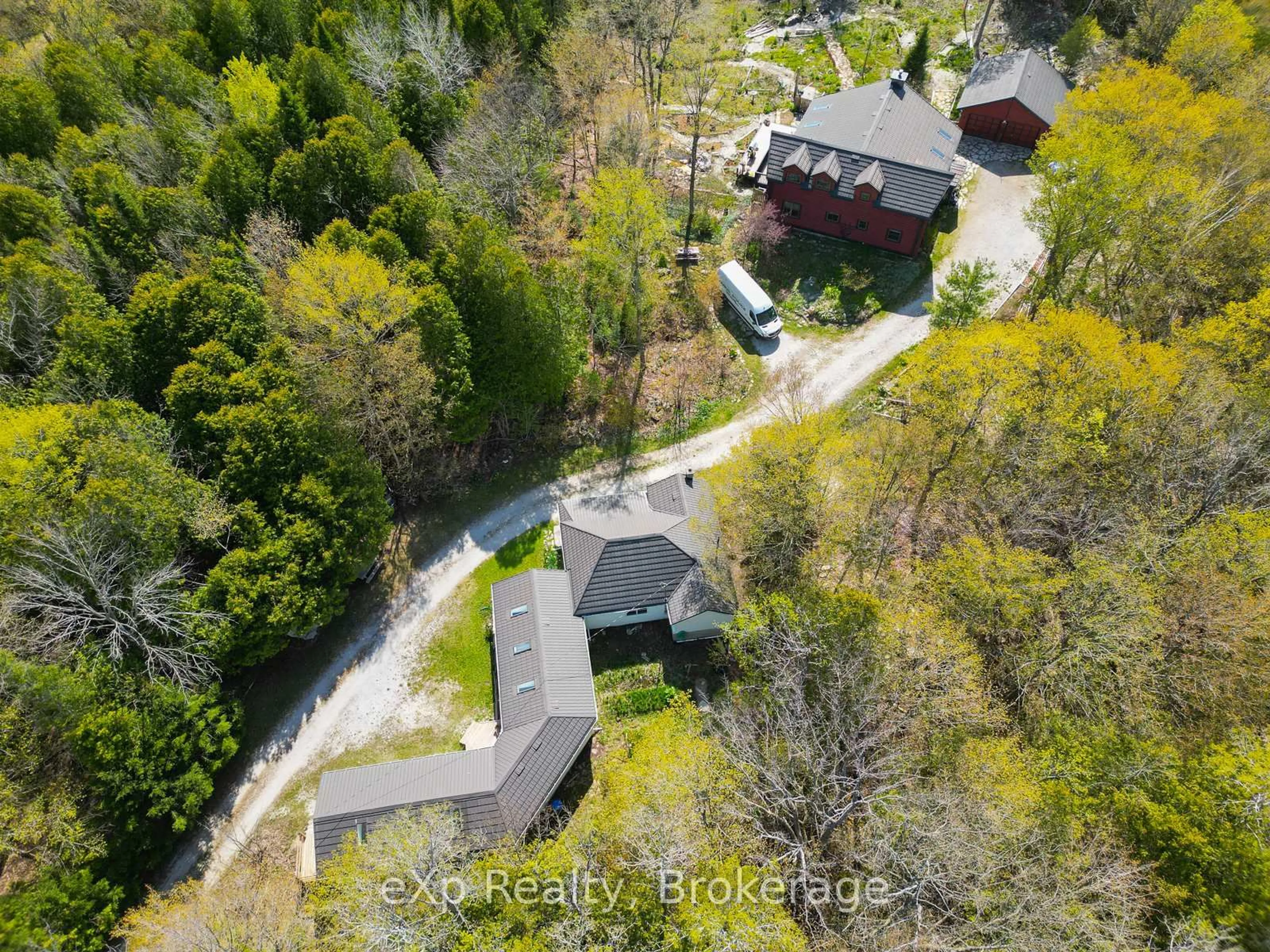 A pic from outside/outdoor area/front of a property/back of a property/a pic from drone, street for 1483 Highway 6, South Bruce Peninsula Ontario N0H 2T0