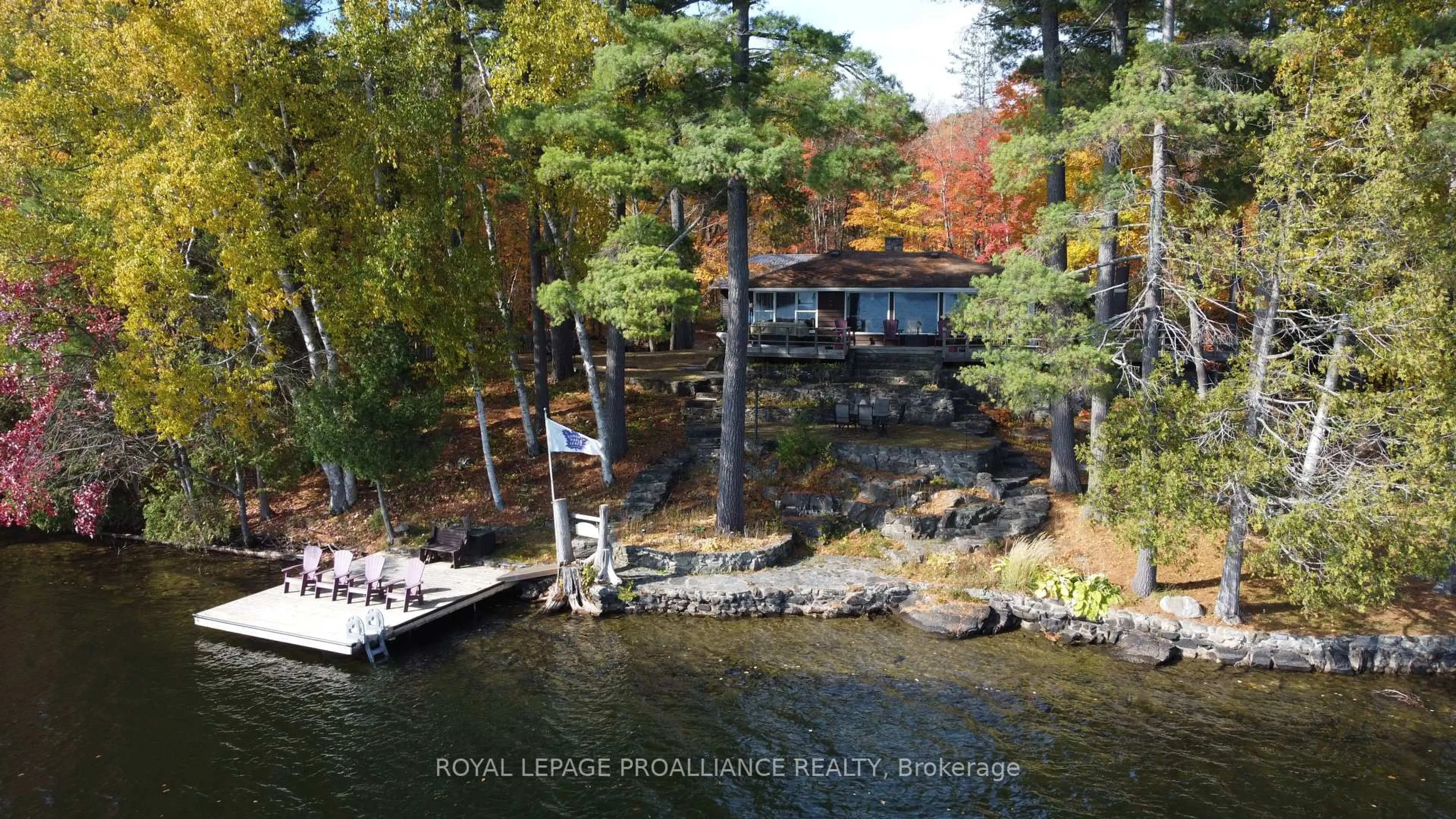 A pic from outside/outdoor area/front of a property/back of a property/a pic from drone, water/lake/river/ocean view for 1022 Foster's Lane, Cloyne Ontario K0H 1K0